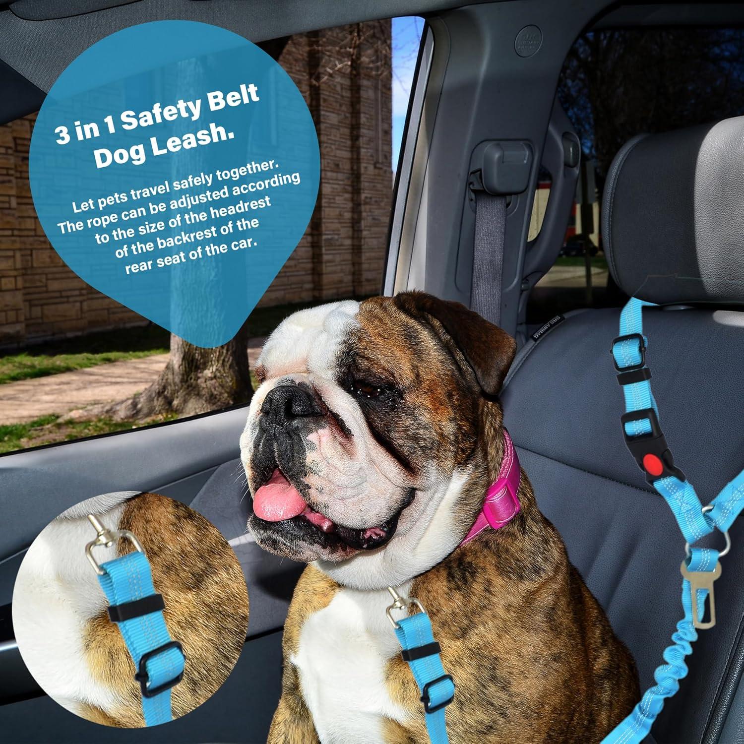 Arnés de Seguridad para Perros JCIIEWF Rojo - 3 en 1 con Kit de Viaje