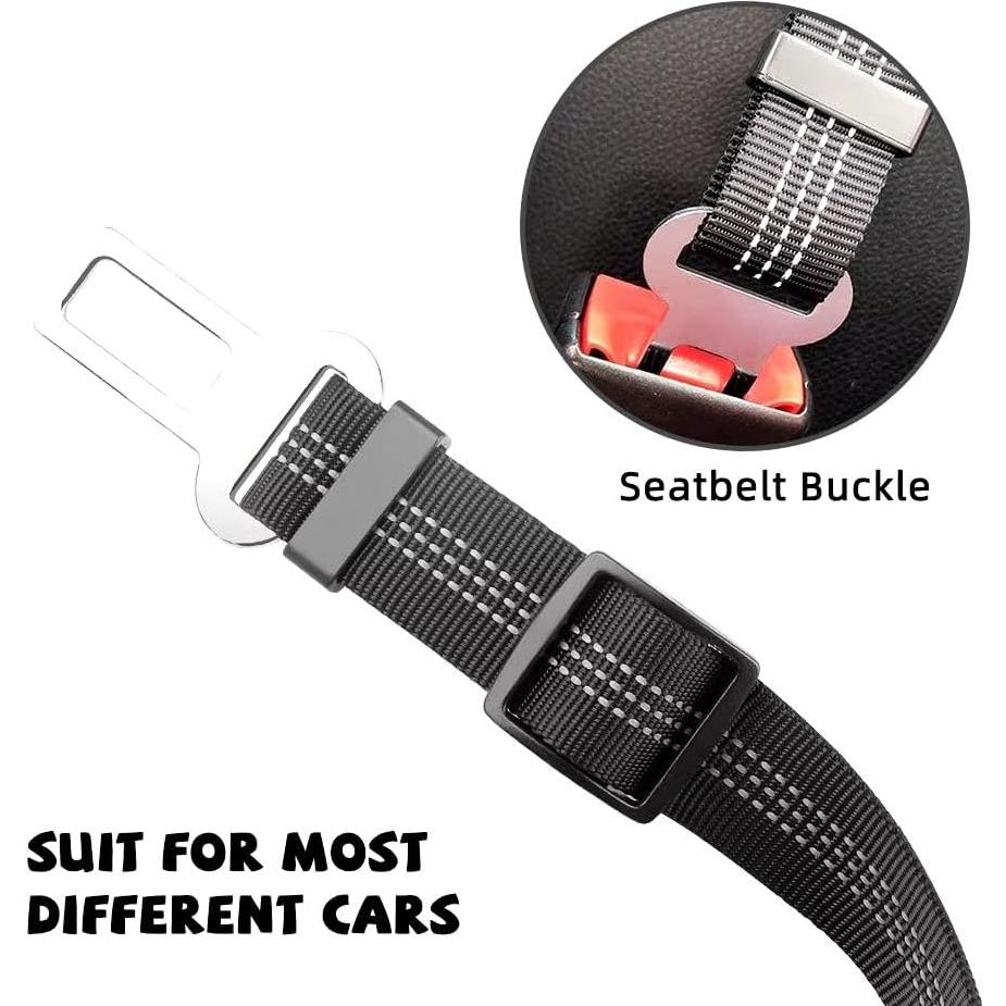 Cinturón de Seguridad Ajustable para Perros PETSPLAZA - Negro