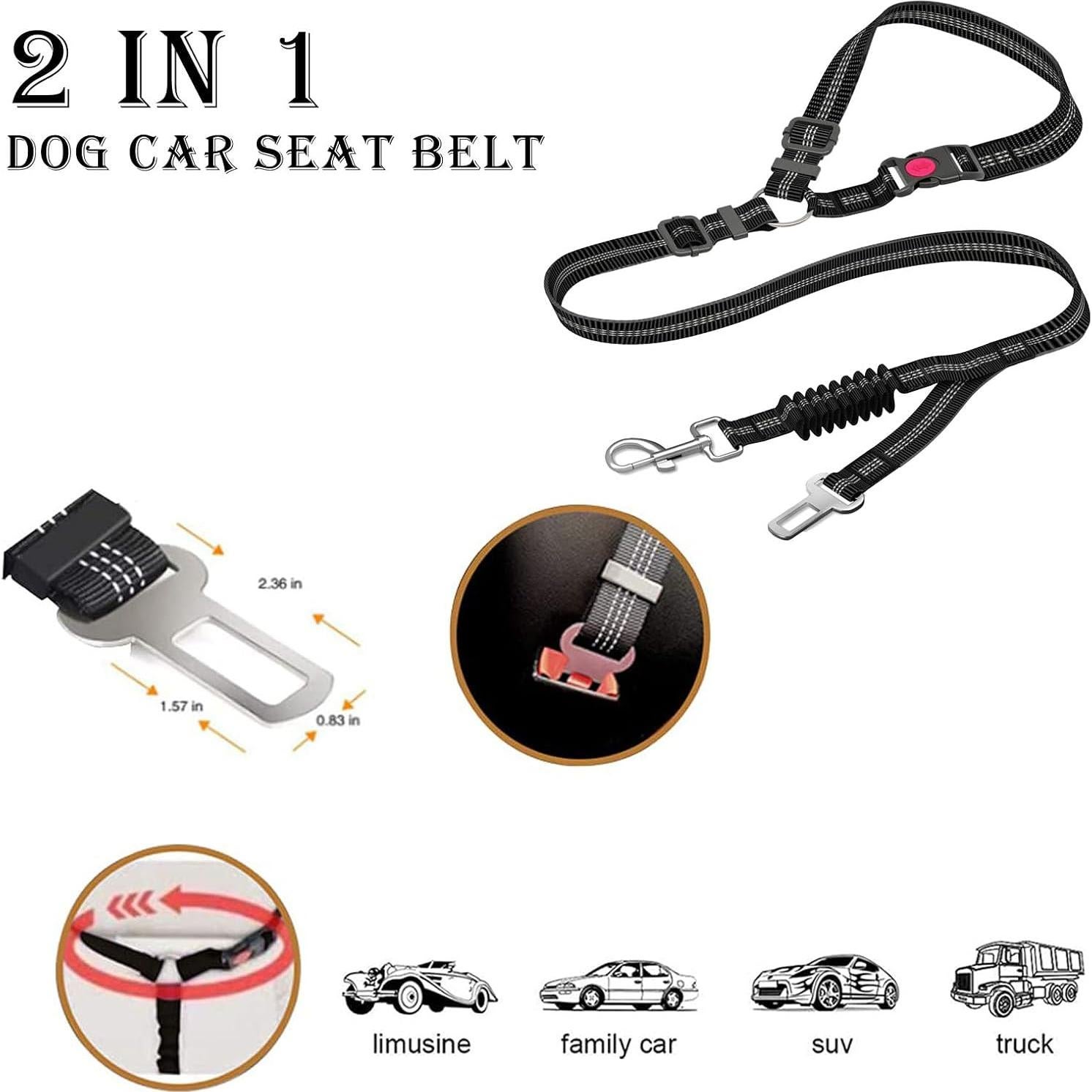 Cinturón de Seguridad para Perros Crossarctic Ajustable 40-66 cm