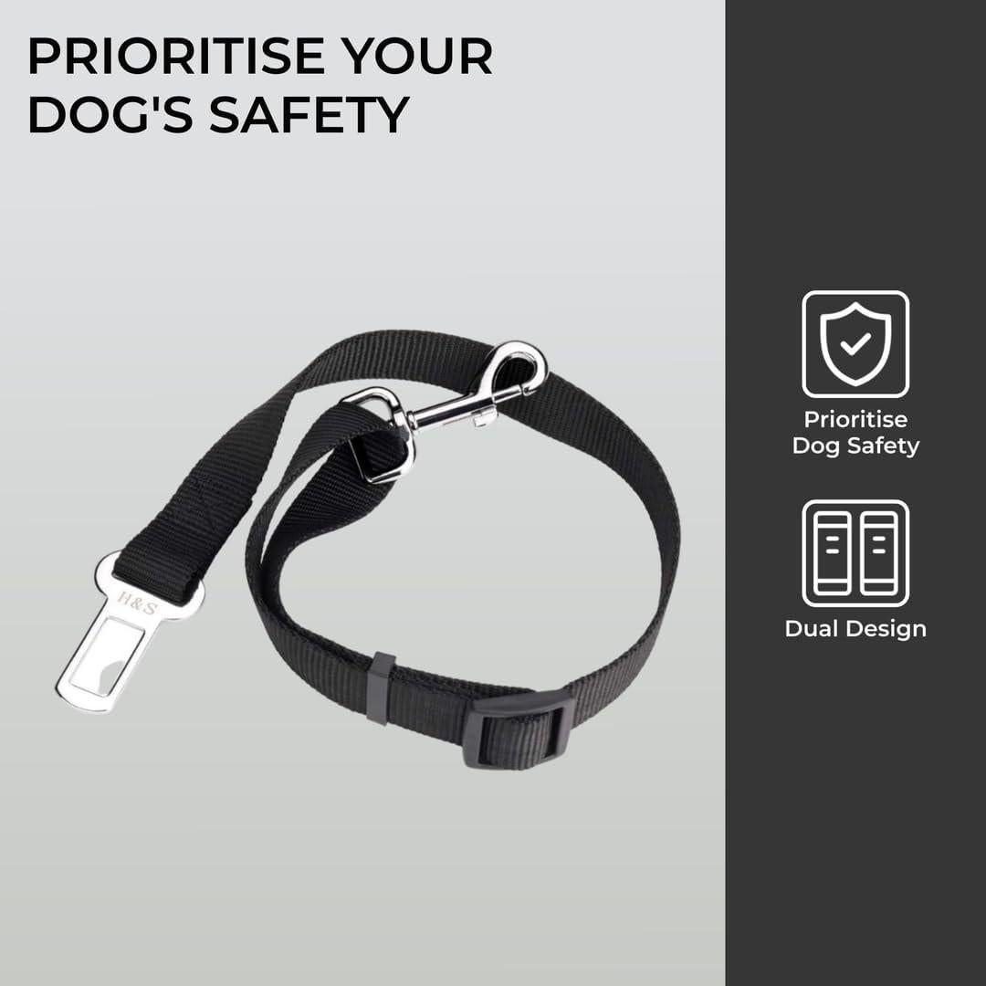 Cinturón de Seguridad para Perros H&S Ajustable Nylon 49-77cm