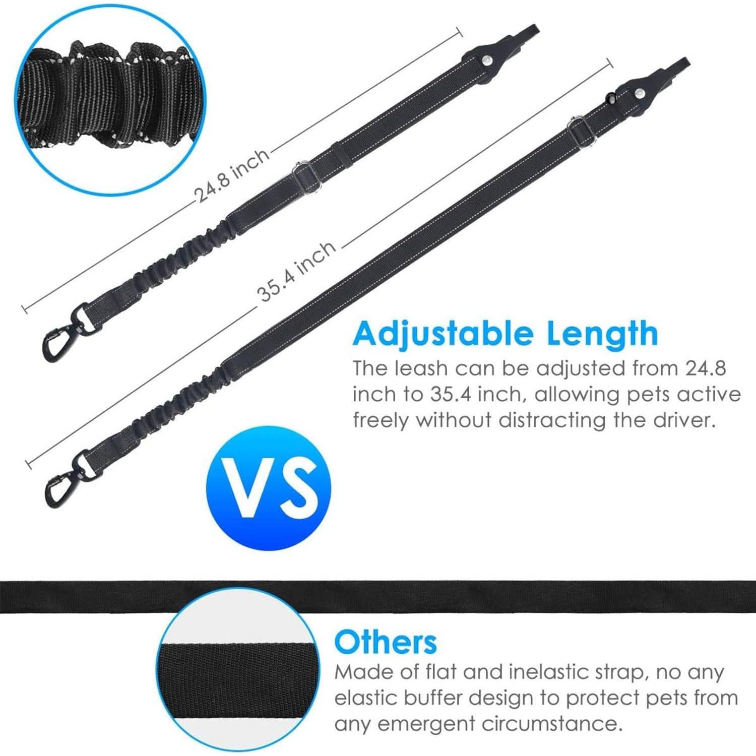 Cinturones de Seguridad para Perros Amzbear - Paquete de 2 Ajustables