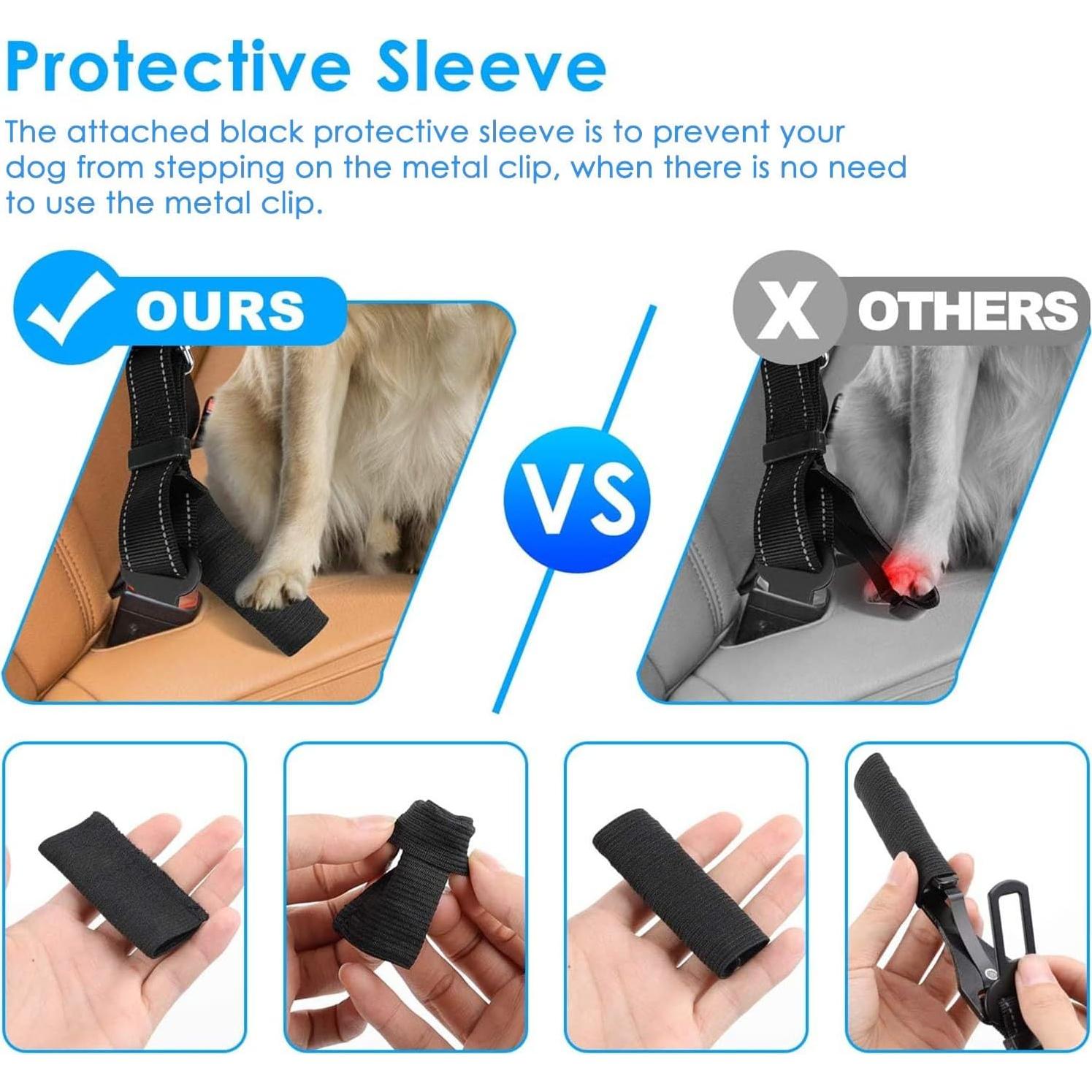 Cinturones de Seguridad para Perros Amzbear - Paquete de 2 Ajustables