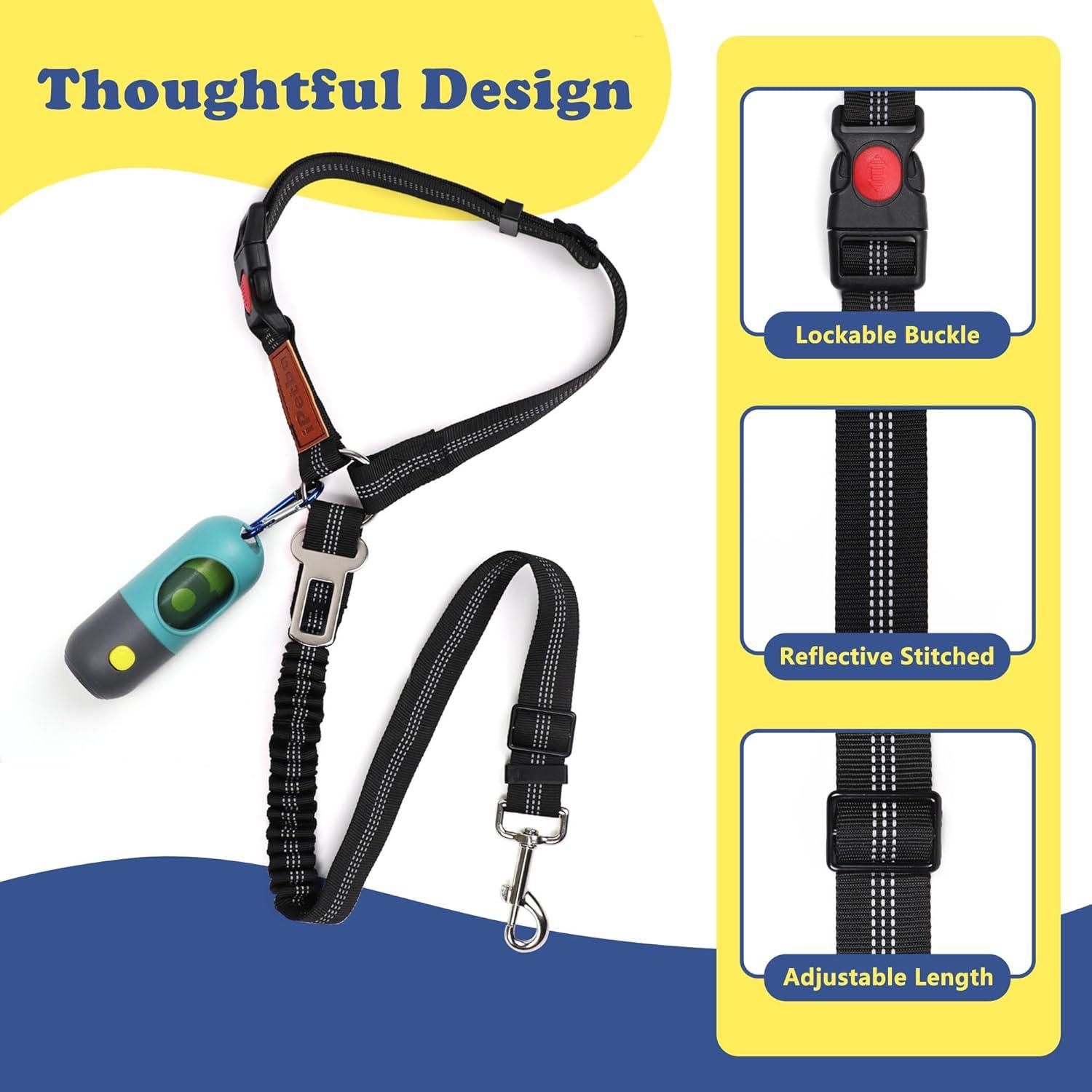 Cinturón de Seguridad para Perros IPETBA Ajustable Azul