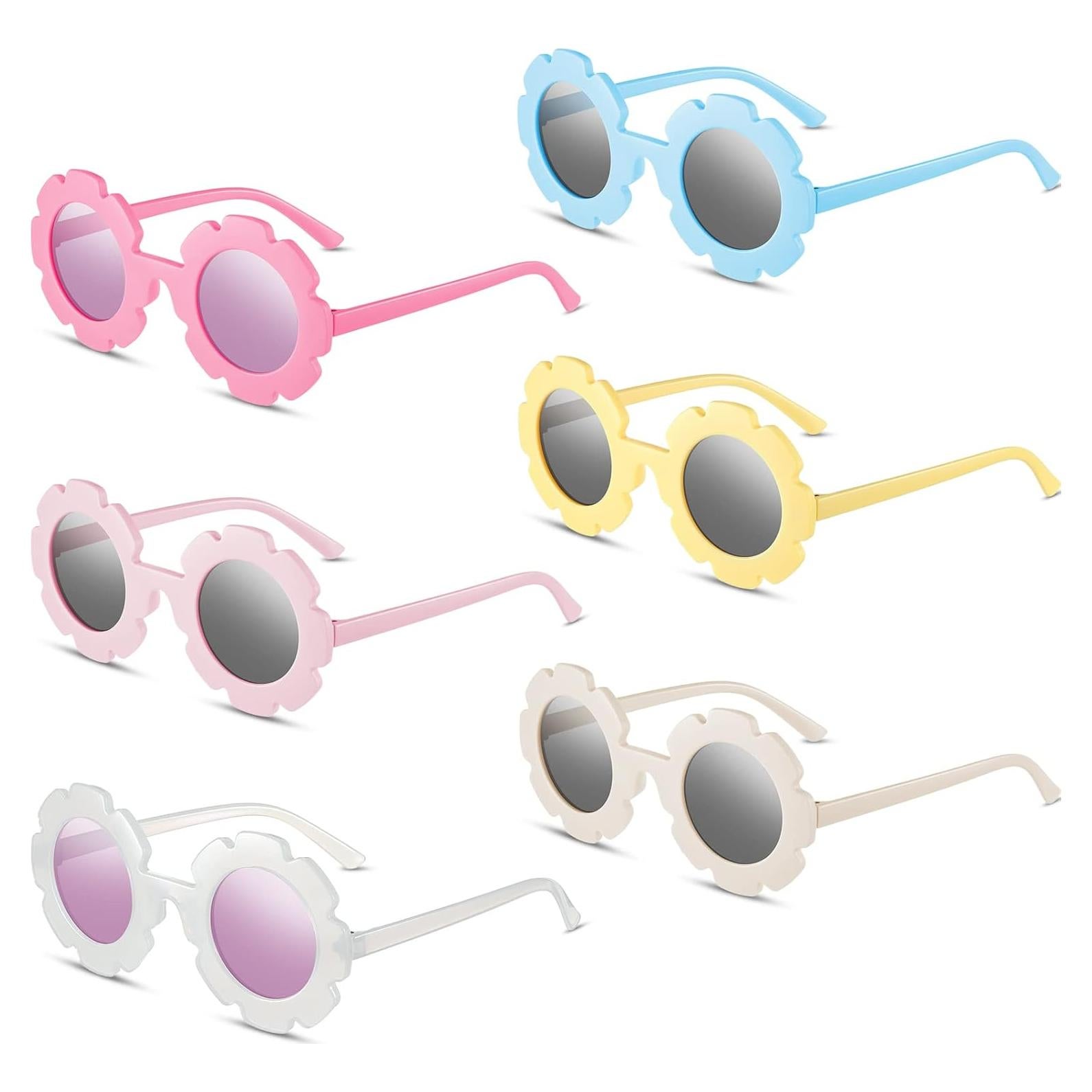 Gafas de sol redondas de flores para niños Frienda - 6 piezas