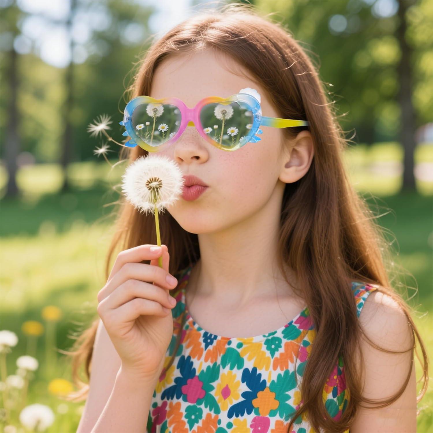 Gafas de sol redondas de flores para niños - 3 piezas UV