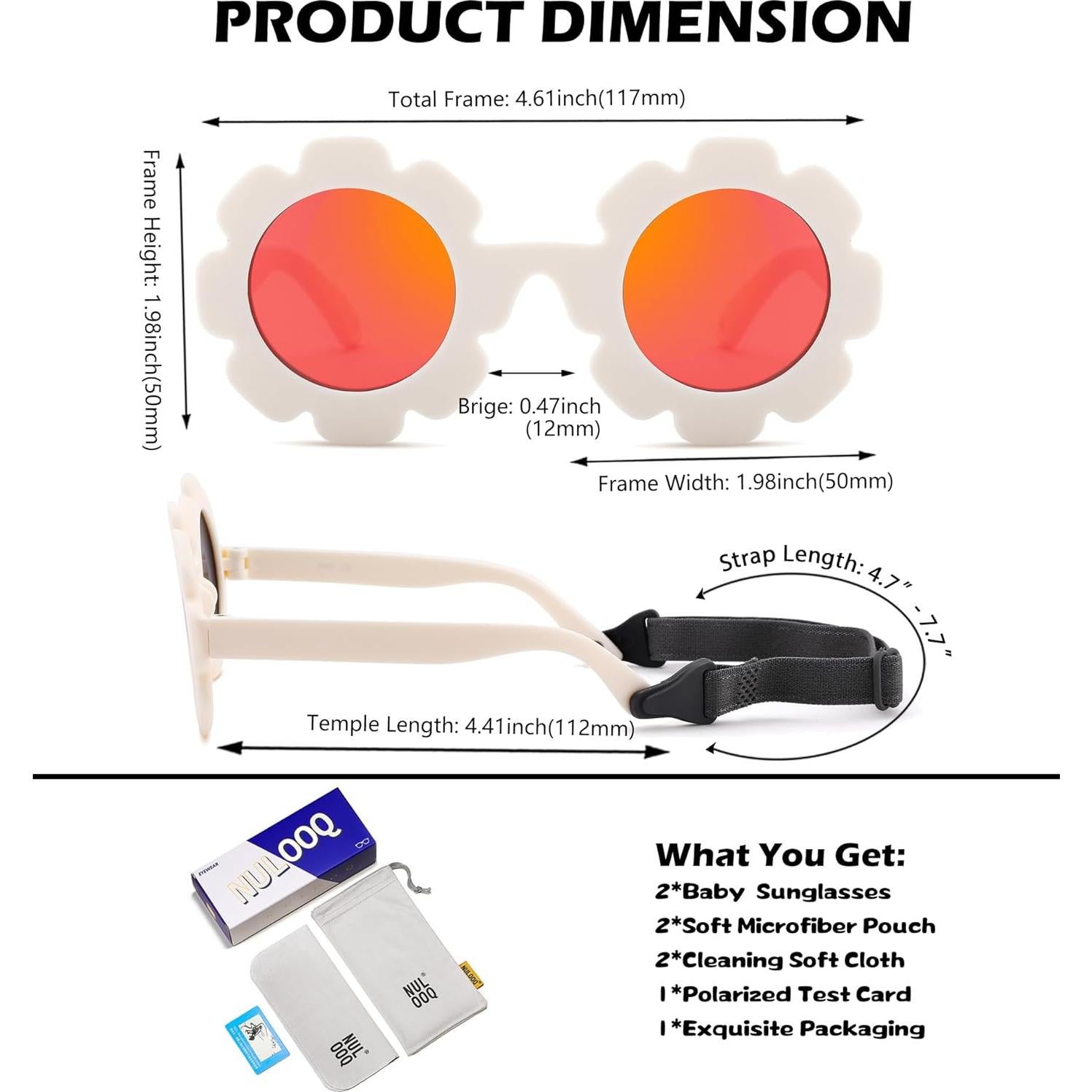 Gafas de sol polarizadas NULOOQ para bebés 0-24 meses