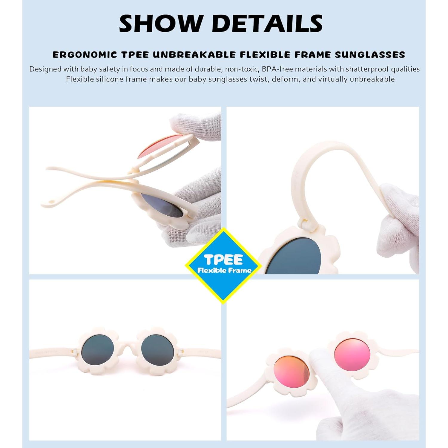 Gafas de sol polarizadas NULOOQ para bebés 0-24 meses