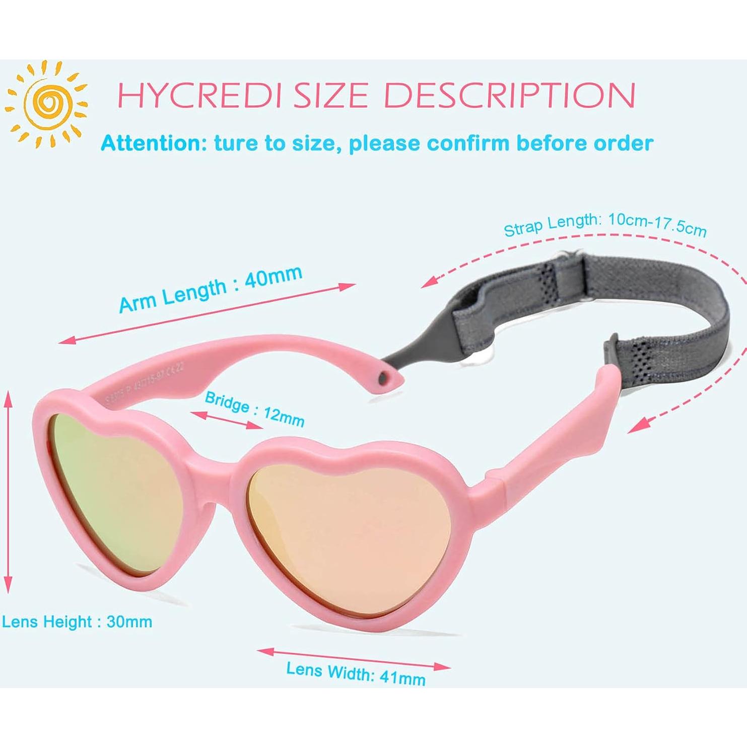 Gafas de sol polarizadas Hycredi Baby en forma de corazón 0-24 meses