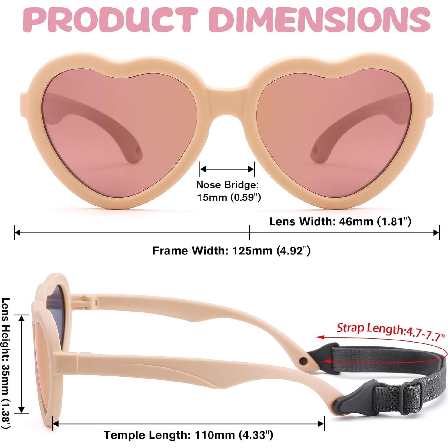 Gafas de sol polarizadas para niños TPEE con correa 2-8 años