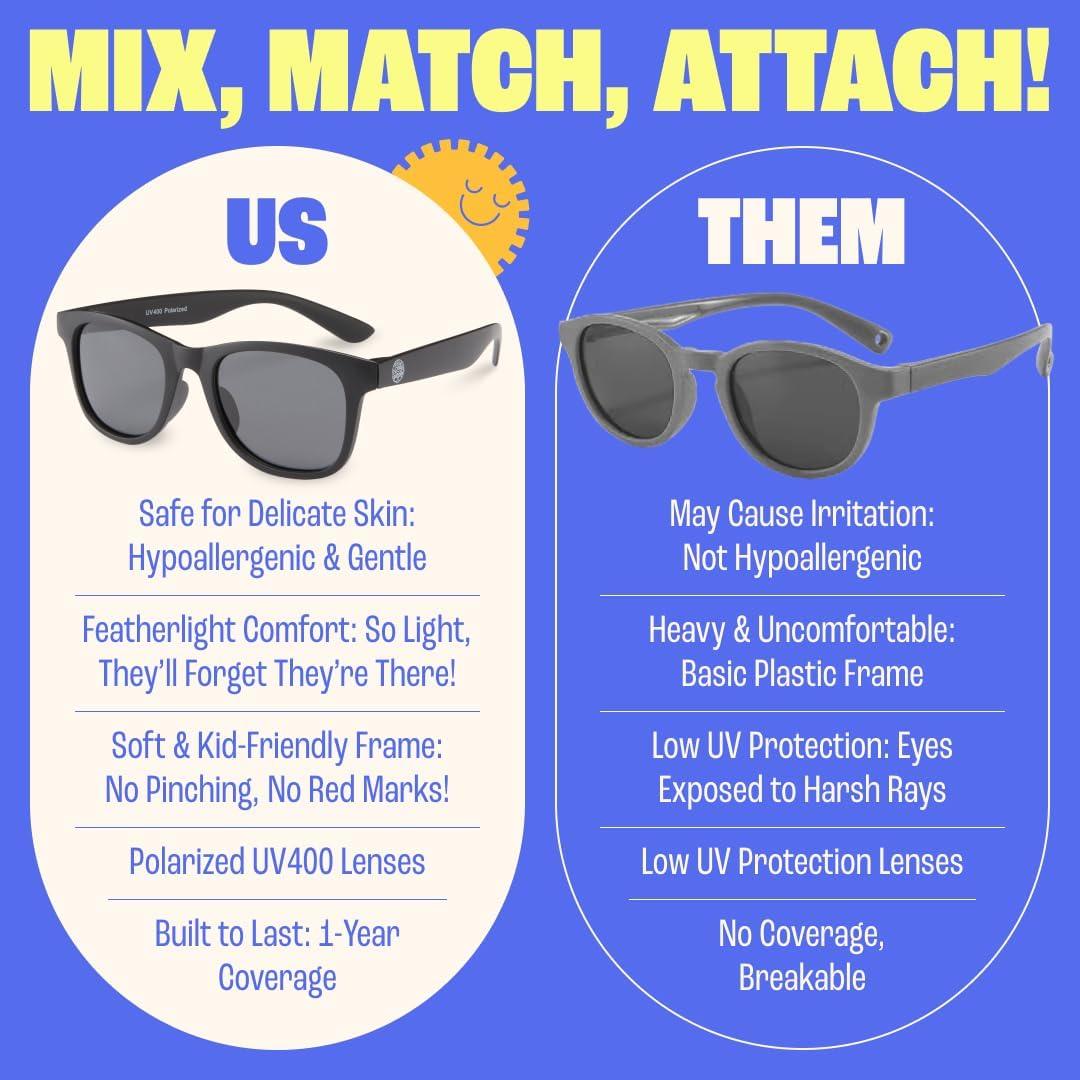Gafas de Sol Polarizadas Baby Sunnies para Niños 3-8 Años