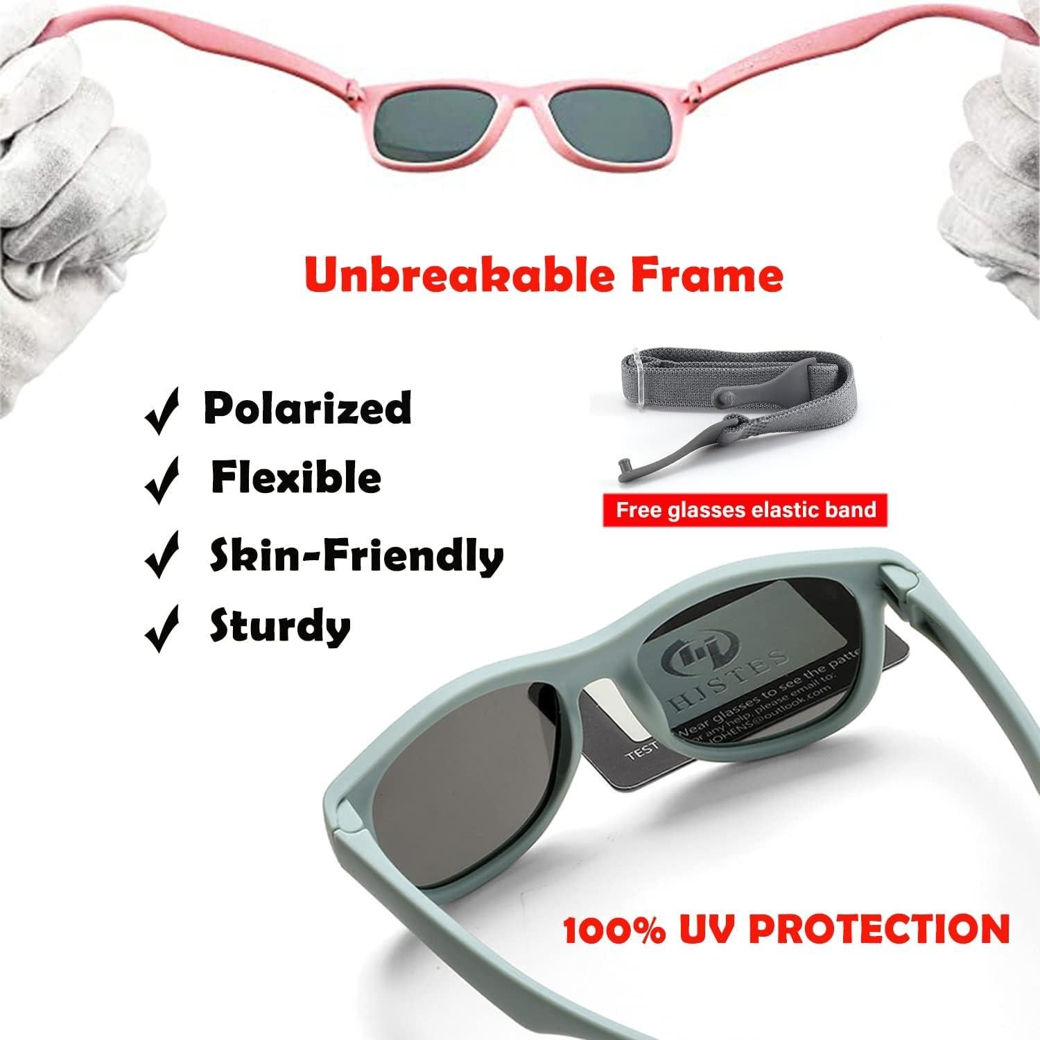 Gafas de Sol Polarizadas HJSTES para Bebés 0-3 Años - Marco Flexible