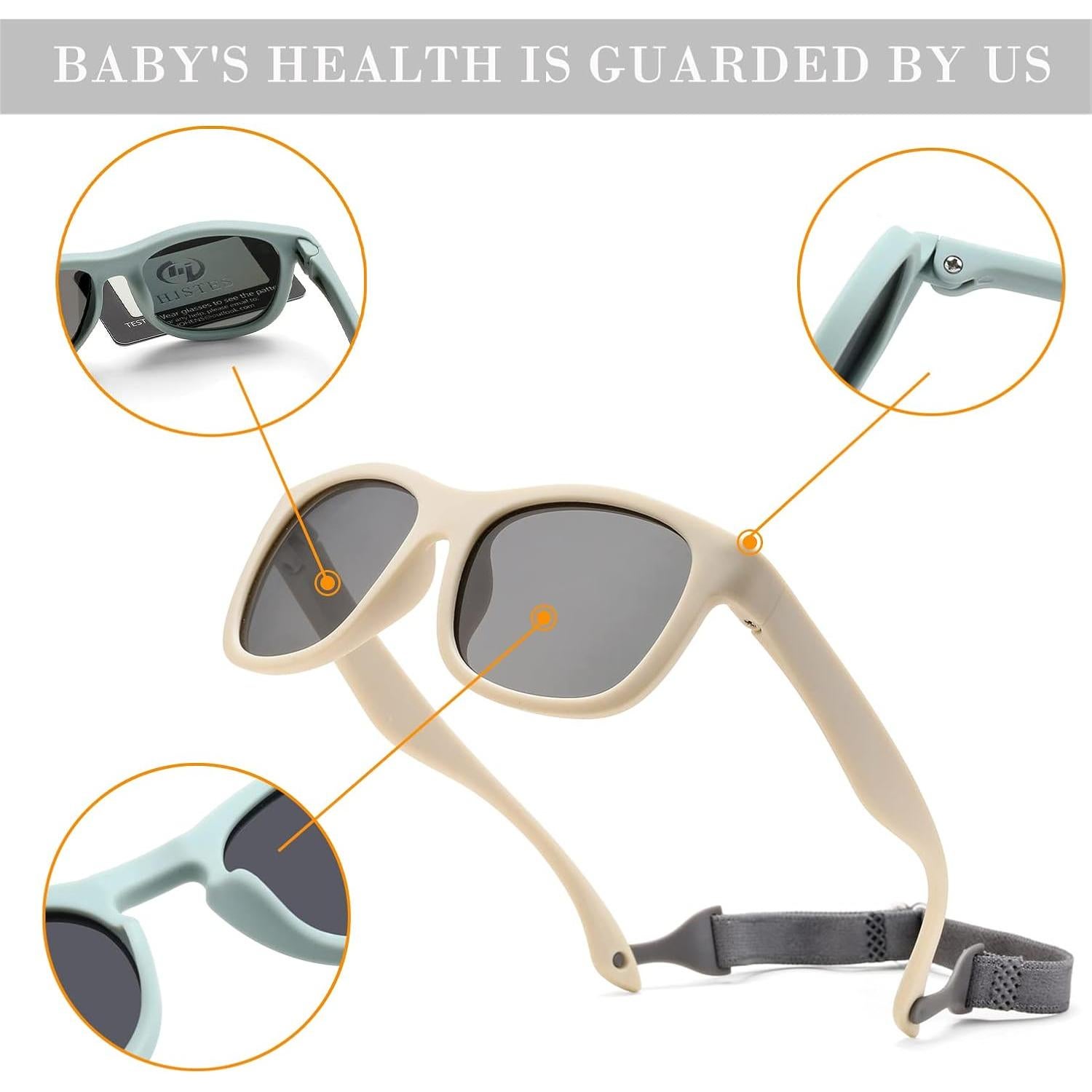 Gafas de Sol Polarizadas HJSTES para Bebés 0-3 Años - Marco Flexible