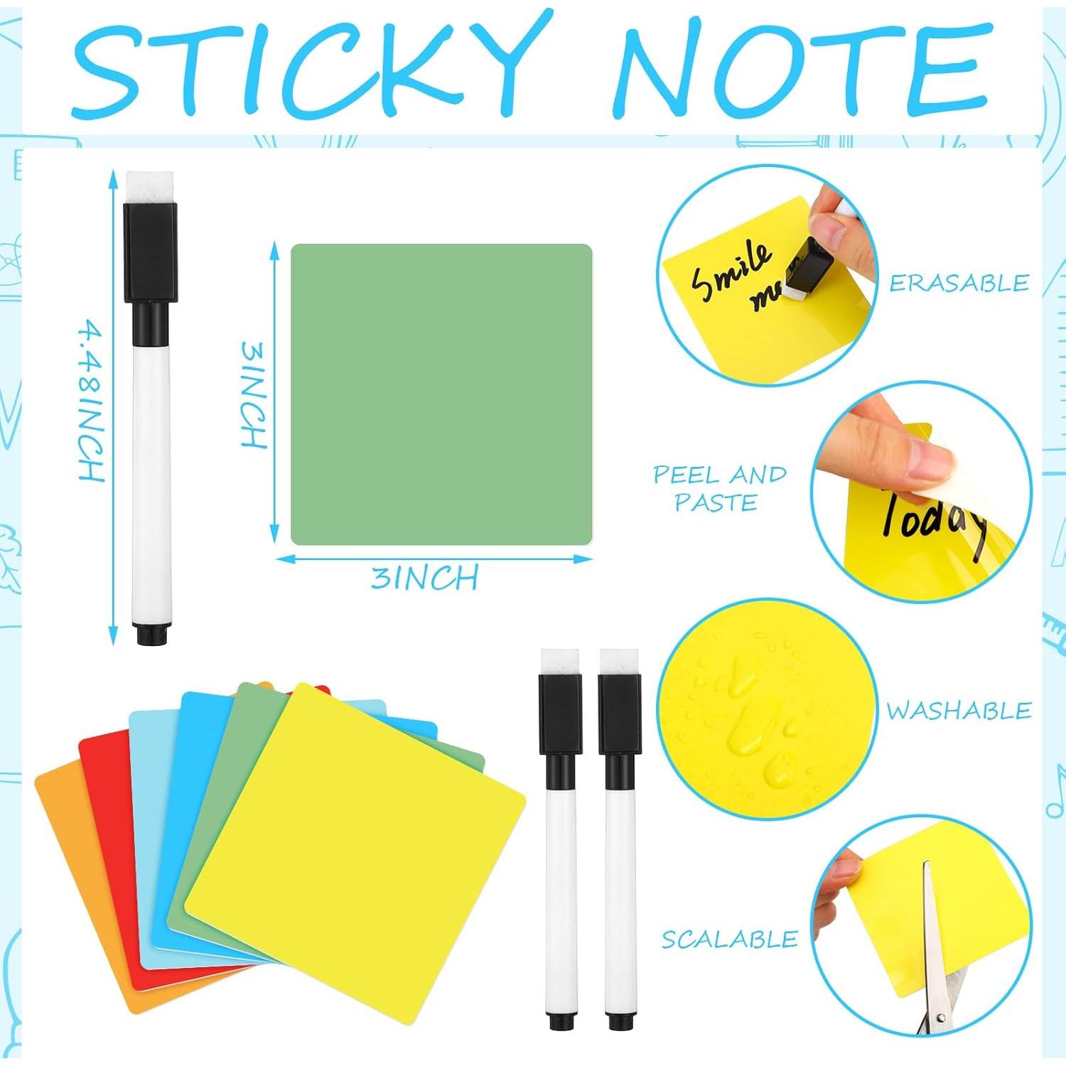 Notas Adhesivas Borrables Crtiin 24 Pack 7.62x7.62cm Colorido