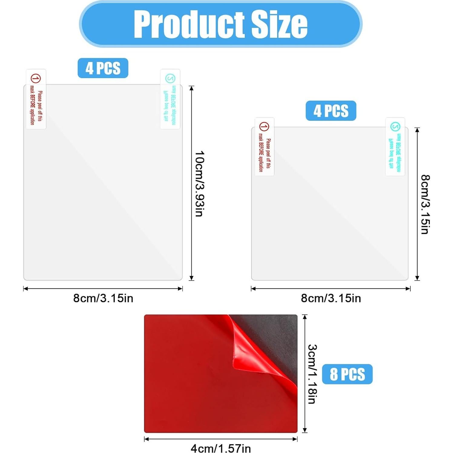 Kit 8 Etiquetas Electroestáticas MBAIYO para Parabrisas
