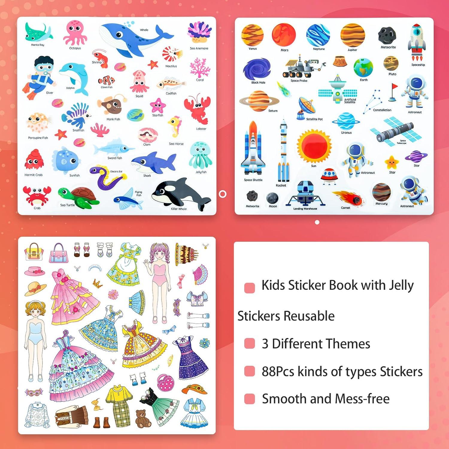 Libro de Pegatinas Reutilizables BUTTIFFAIRY 89PCS Multicolor