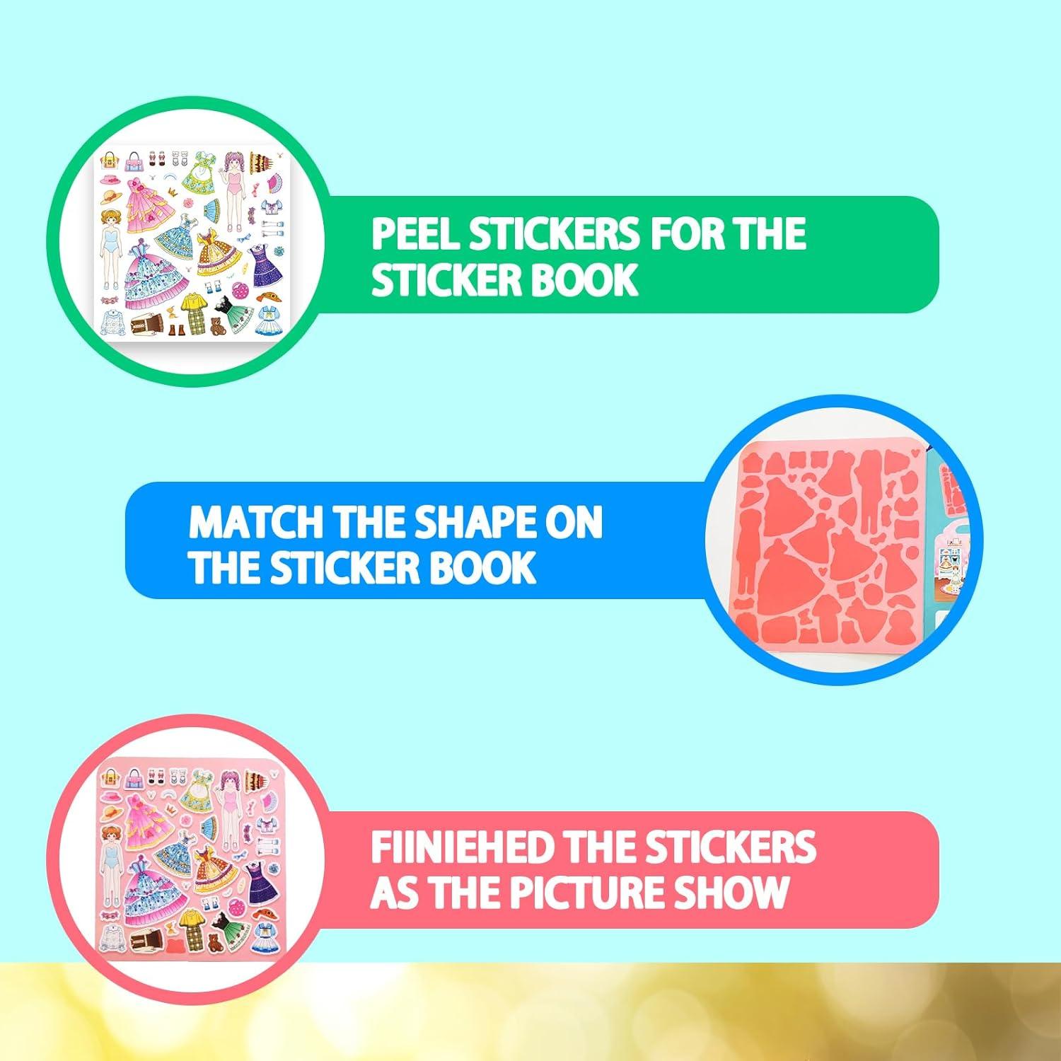 Libro de Pegatinas Reutilizables BUTTIFFAIRY 89PCS Multicolor