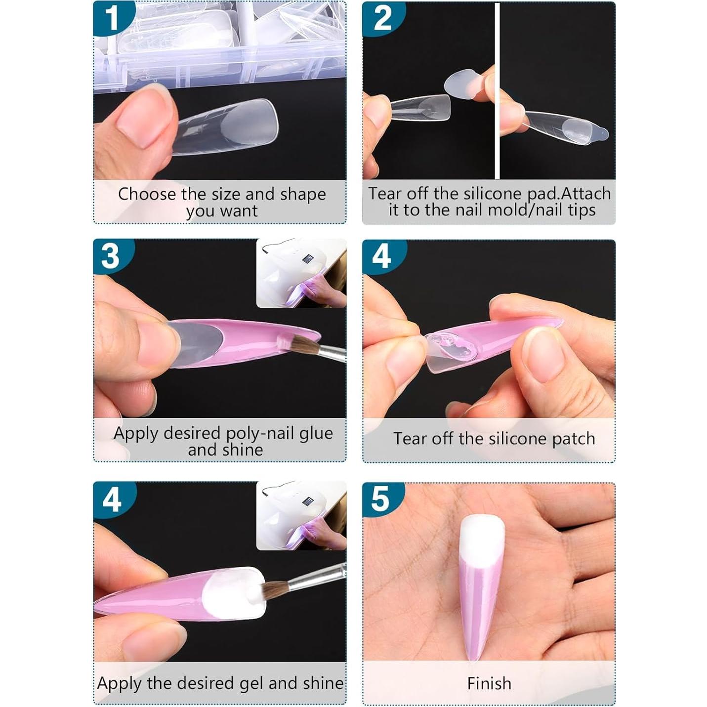 Kit 288PCS Formas Duales Uñas Acrílicas TOROKOM - 12 Tamaños