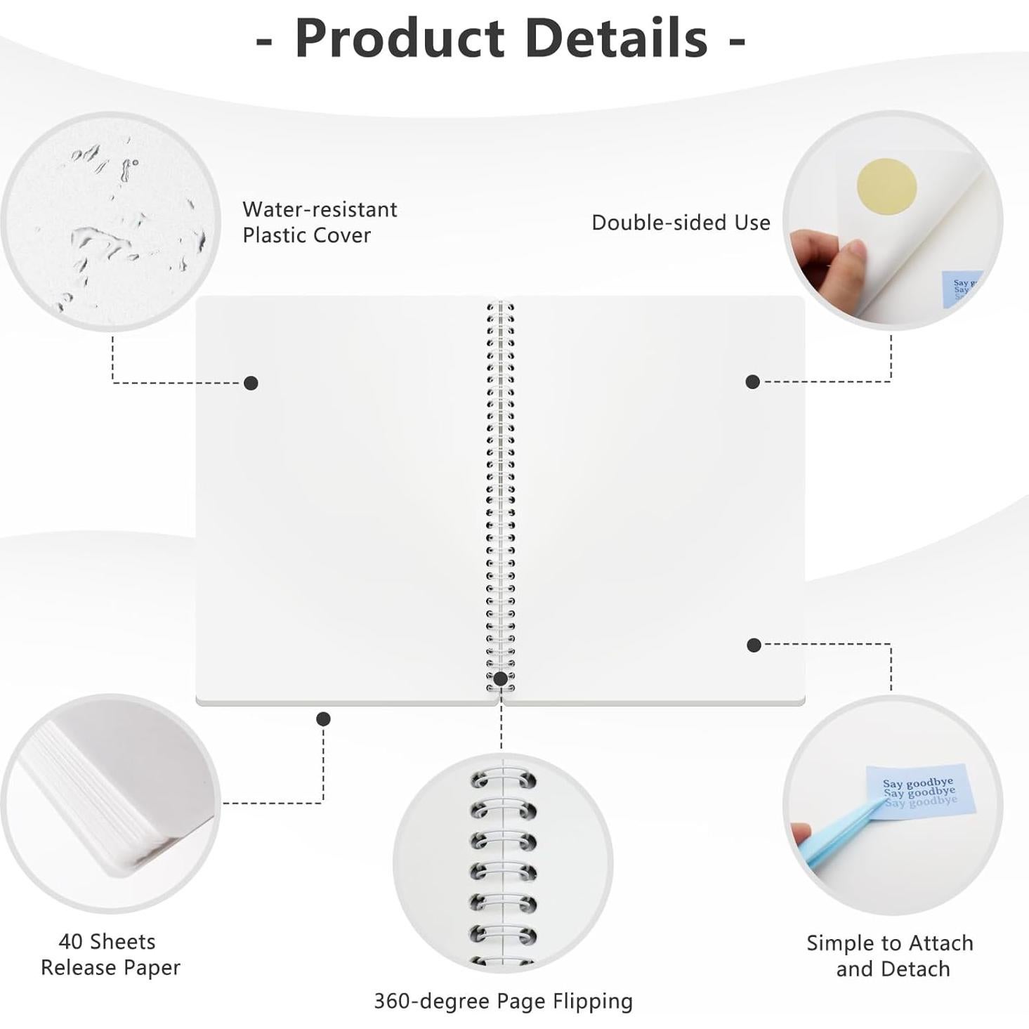 Álbum de Stickers Reutilizable Ruatu Grande 40 Hojas Transparente