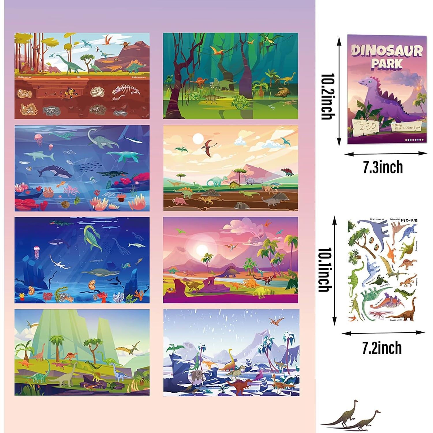 Libro de Pegatinas Dinosaurios Yakison - 230+ Pegatinas