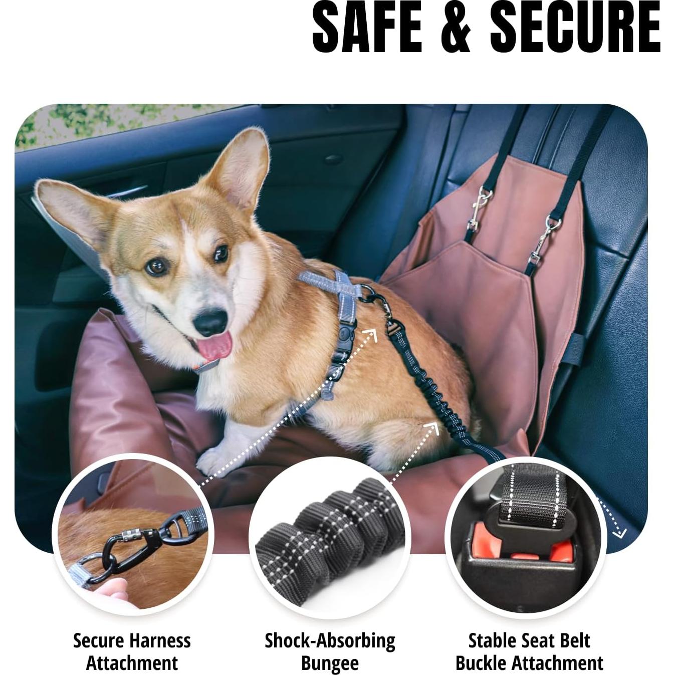 Cinturón de Seguridad para Perros Owleys - Arnés Ajustable Negro