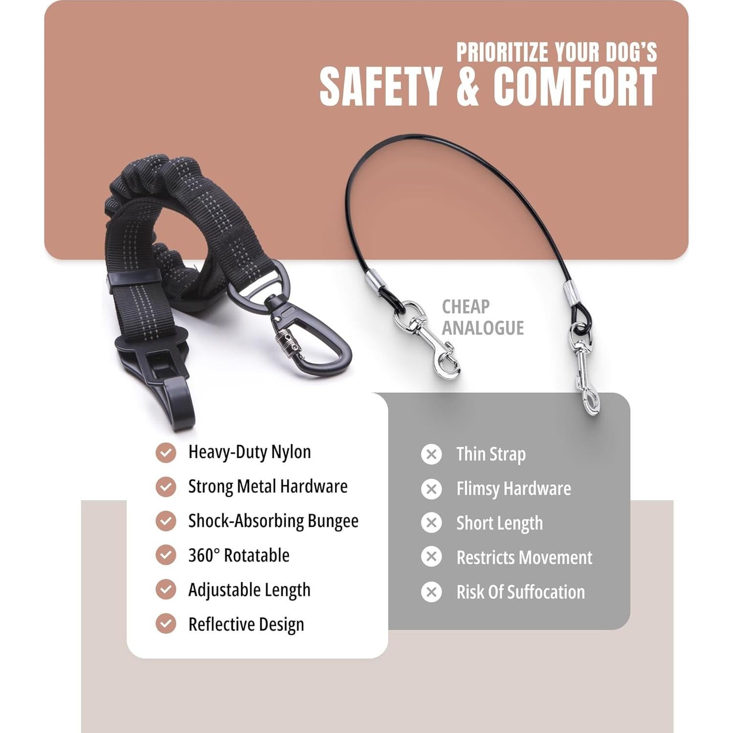 Cinturón de Seguridad para Perros Owleys - Arnés Ajustable Negro