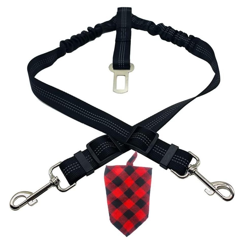 Cinturón de Seguridad para Perros Wvkzuc Ajustable Nylon Negro