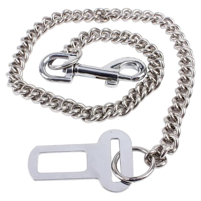 Cinturón de Seguridad para Perros JiathreeJ - Acero Inoxidable 60 cm