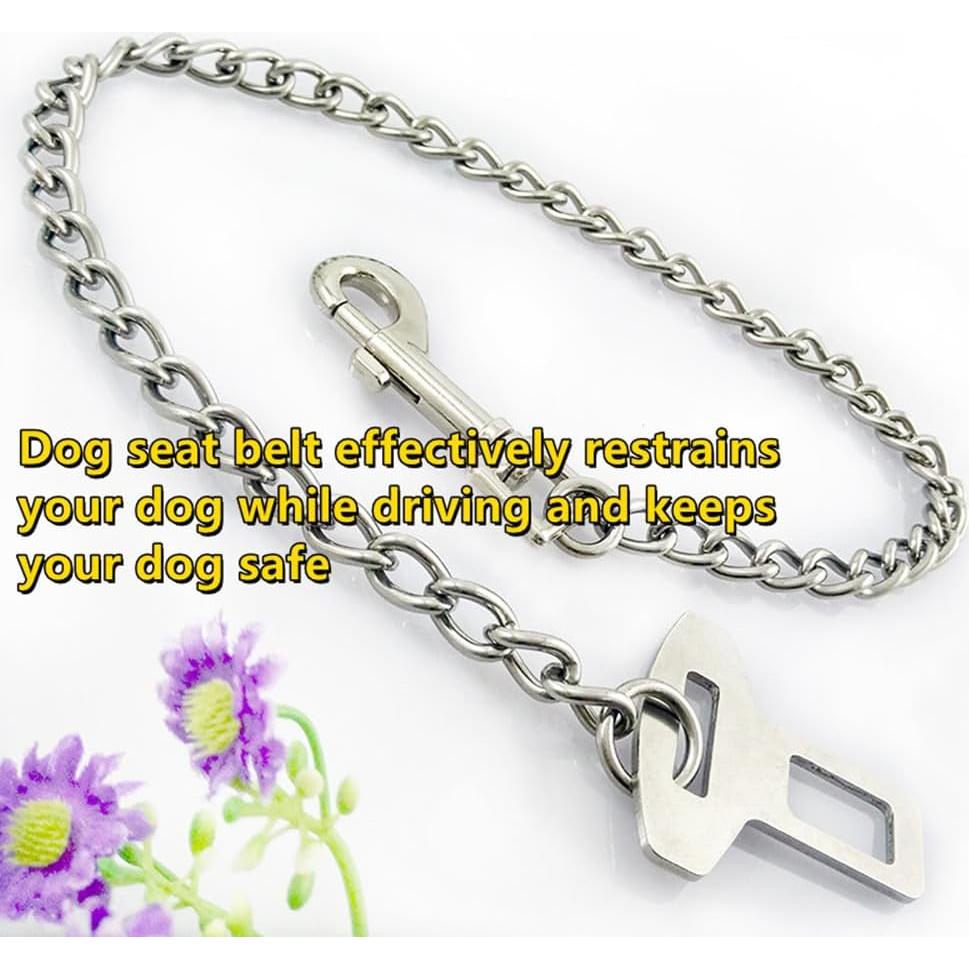 Cinturón de Seguridad para Perros JiathreeJ - Acero Inoxidable 60 cm