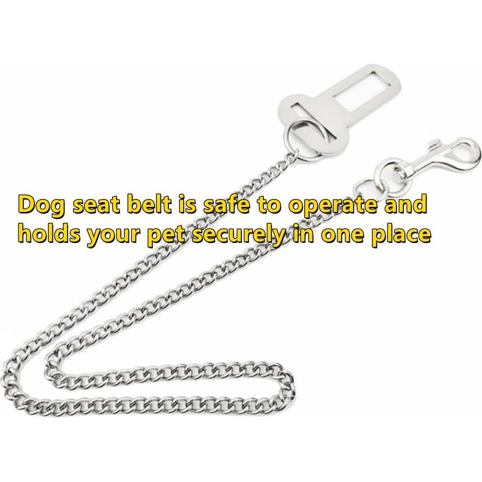 Cinturón de Seguridad para Perros JiathreeJ - Acero Inoxidable 60 cm