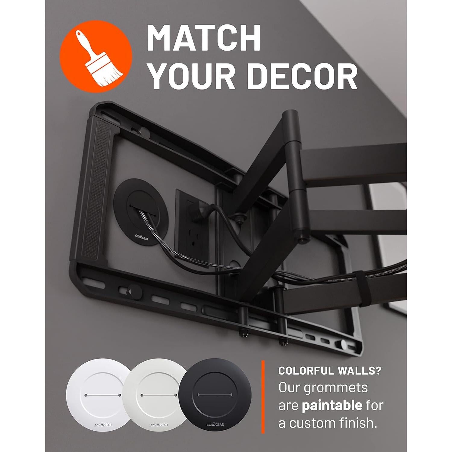 ECHOGEAR Ocultador de Cables Blanco - Kit de Gestión de Cables