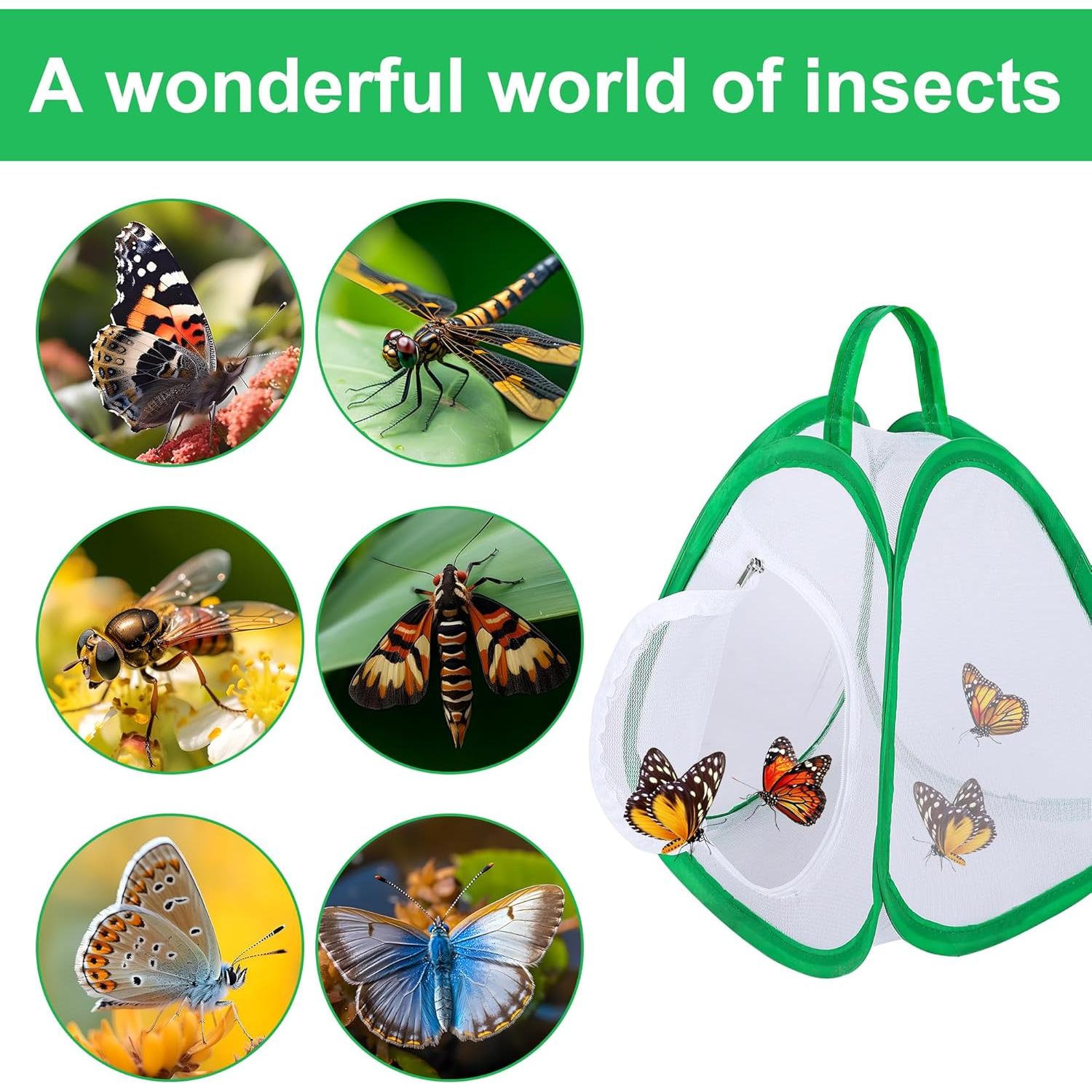 Jaula Plegable para Mariposas DECOHS 2 Pcs 25.4x22.4x20.3 cm