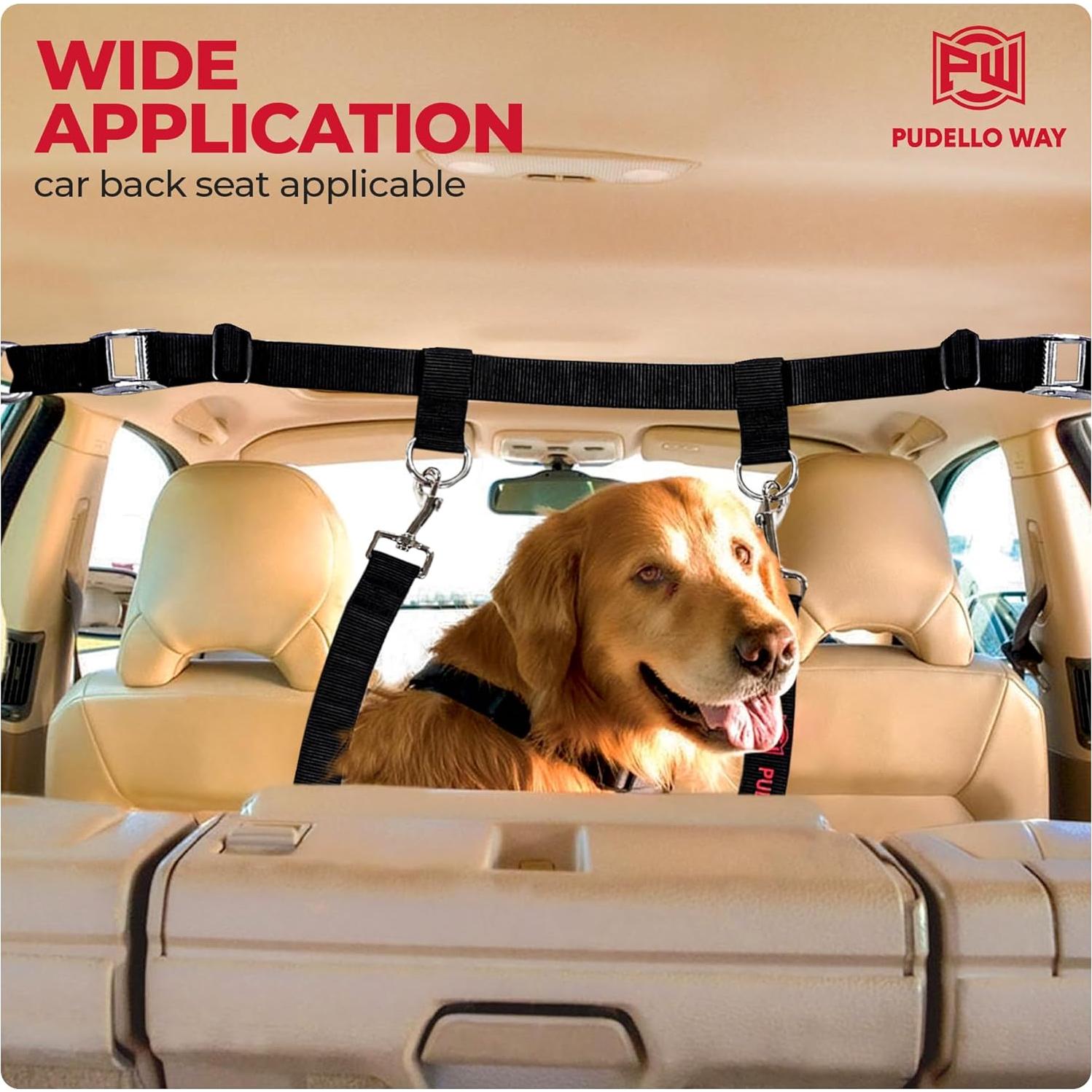 Arnés de Seguridad para Perros PUDELLO WAY - Ajustable para Coche y Camión