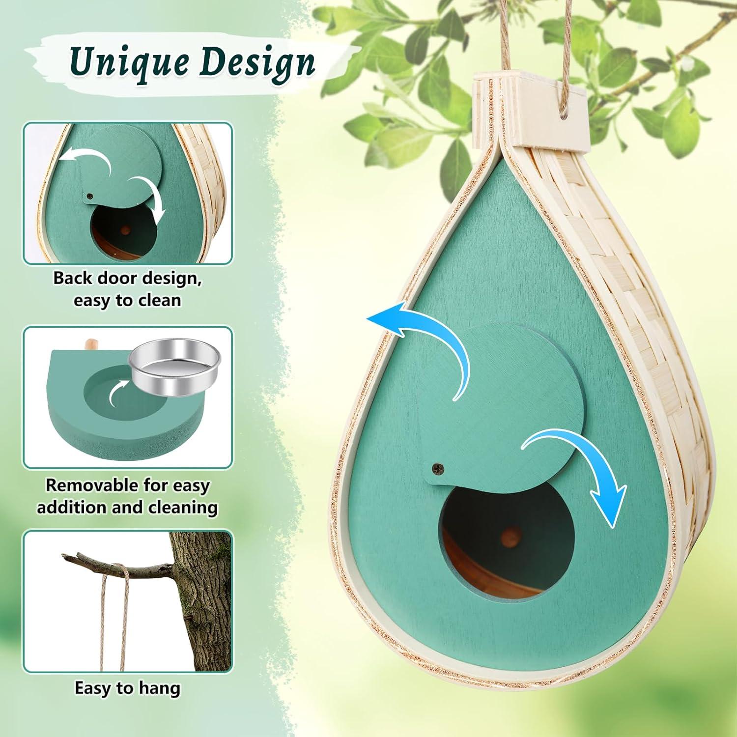 Casa de Mariposas de Madera Phoncoo 2 Pcs con Comedero