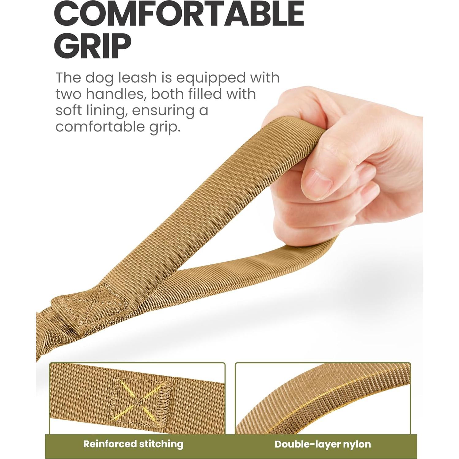 Correa Bungee para Perros OutdoorMaster 1.14-2.01m Marrón