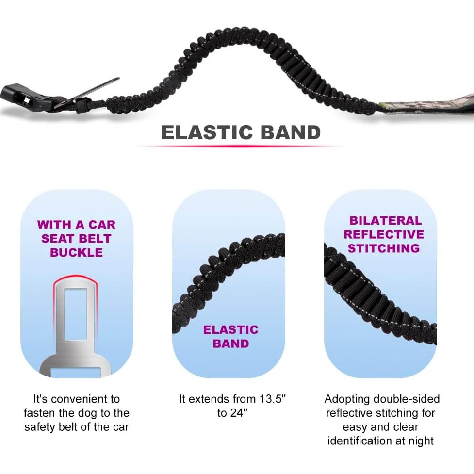 Correa de Perro Manos Libres TSPRO Bungee 144-212cm Caqui