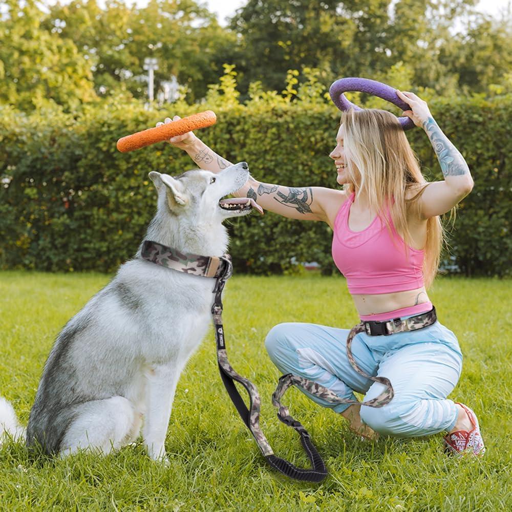 Correa de Perro Manos Libres TSPRO Bungee 144-212cm Caqui