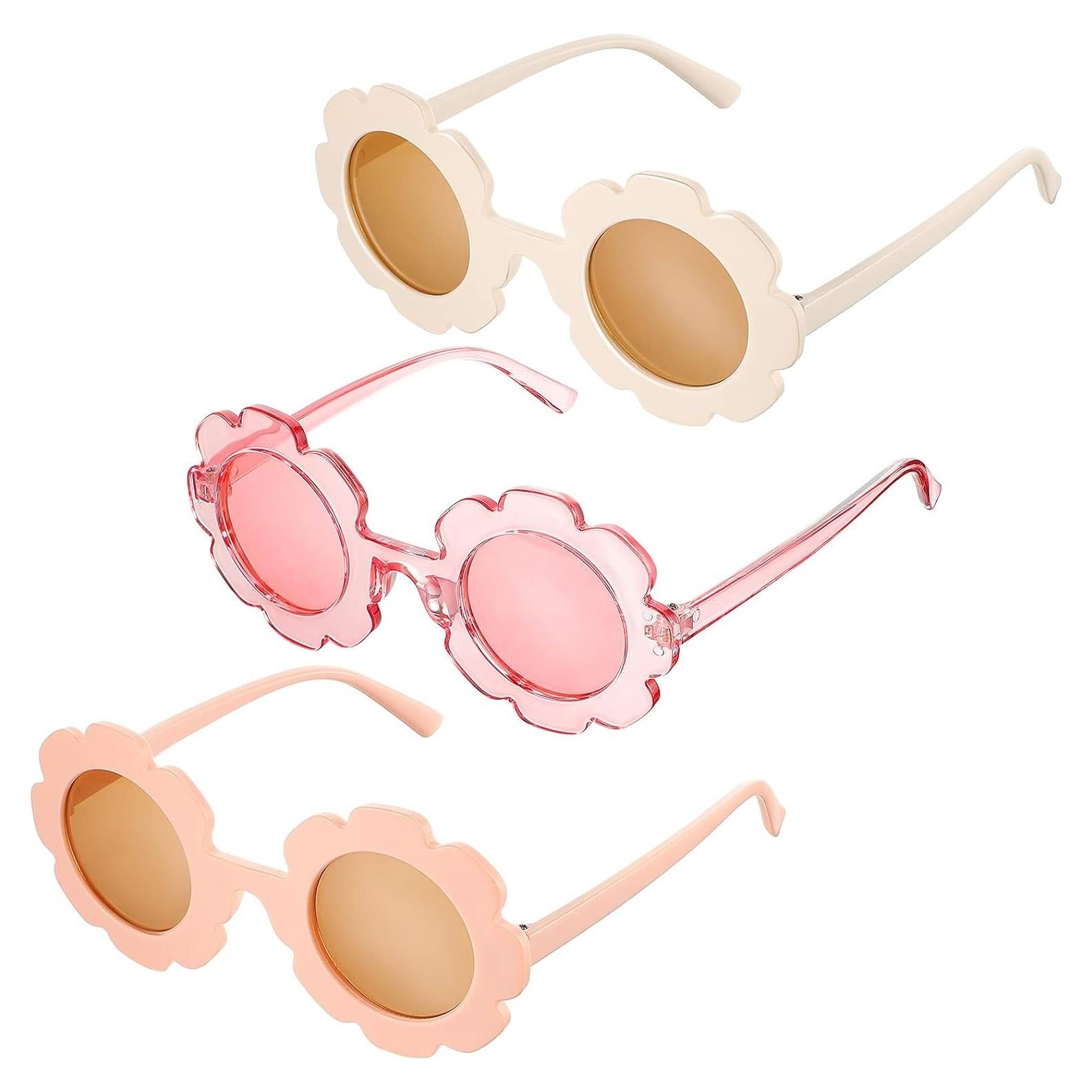 Gafas de sol redondas de flores Flutesan para niños - 3 piezas