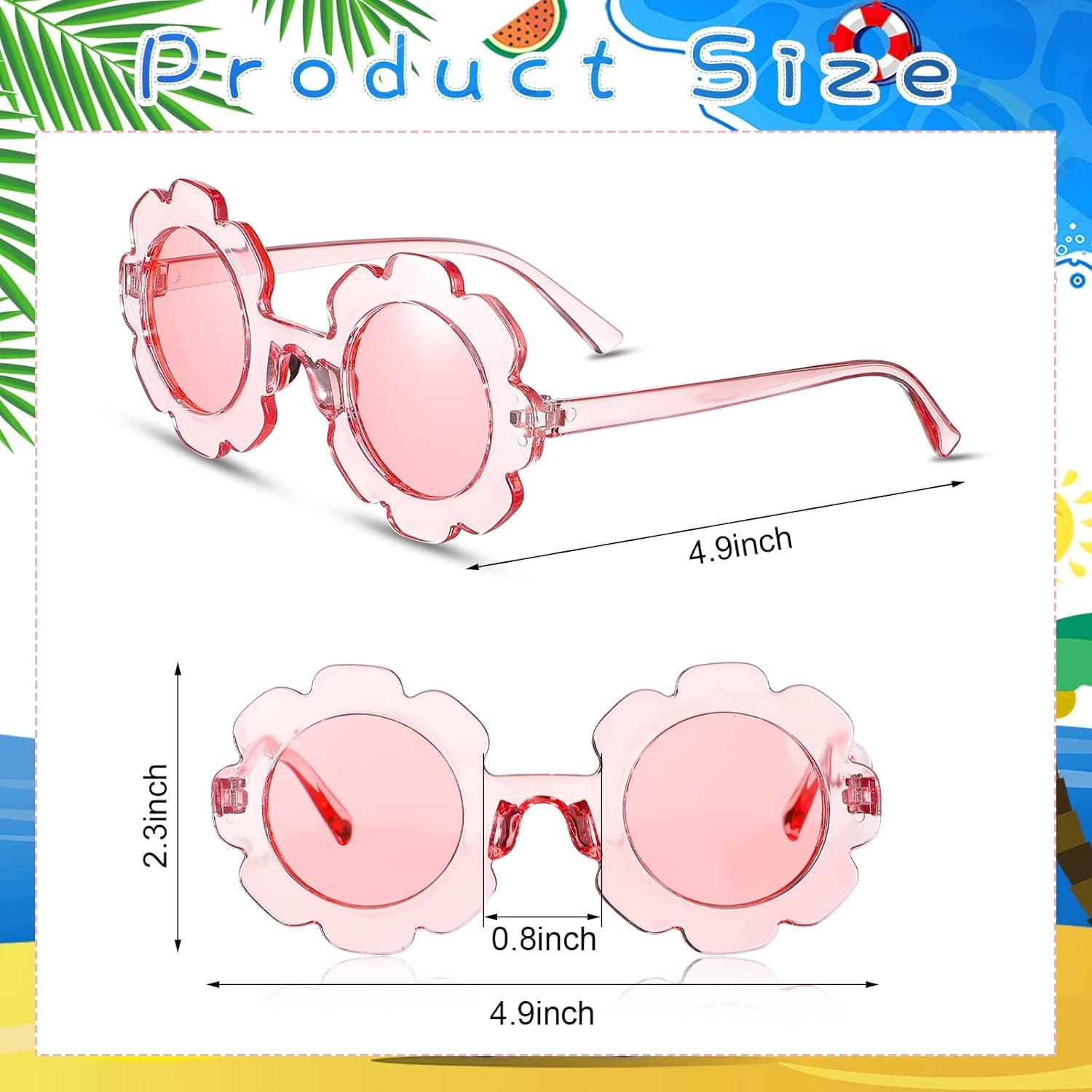 Gafas de sol redondas de flores Flutesan para niños - 3 piezas