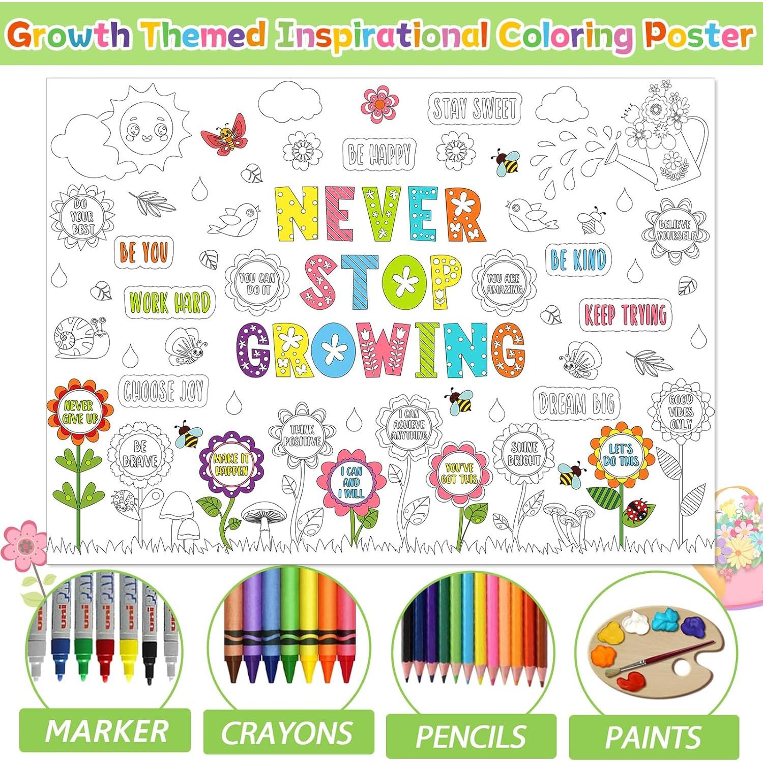 Póster Gigante para Colorear Naozinebi 110x80cm Afirmaciones