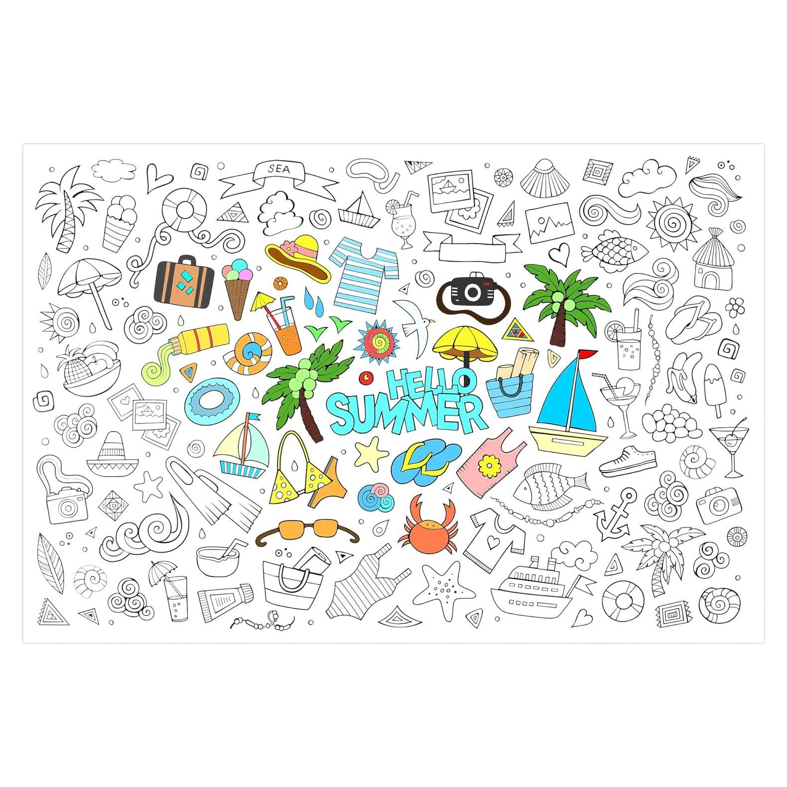 Póster Gigante para Colorear AllReal Mar de Verano 120x80cm