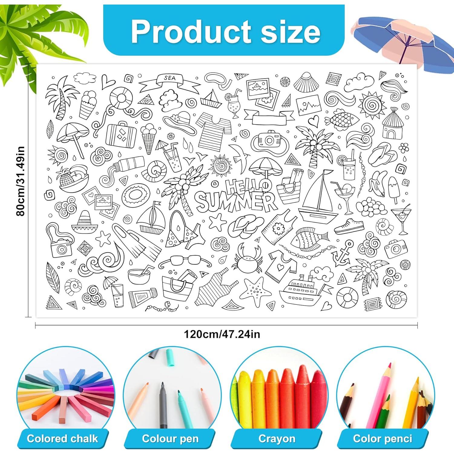 Póster Gigante para Colorear AllReal Mar de Verano 120x80cm