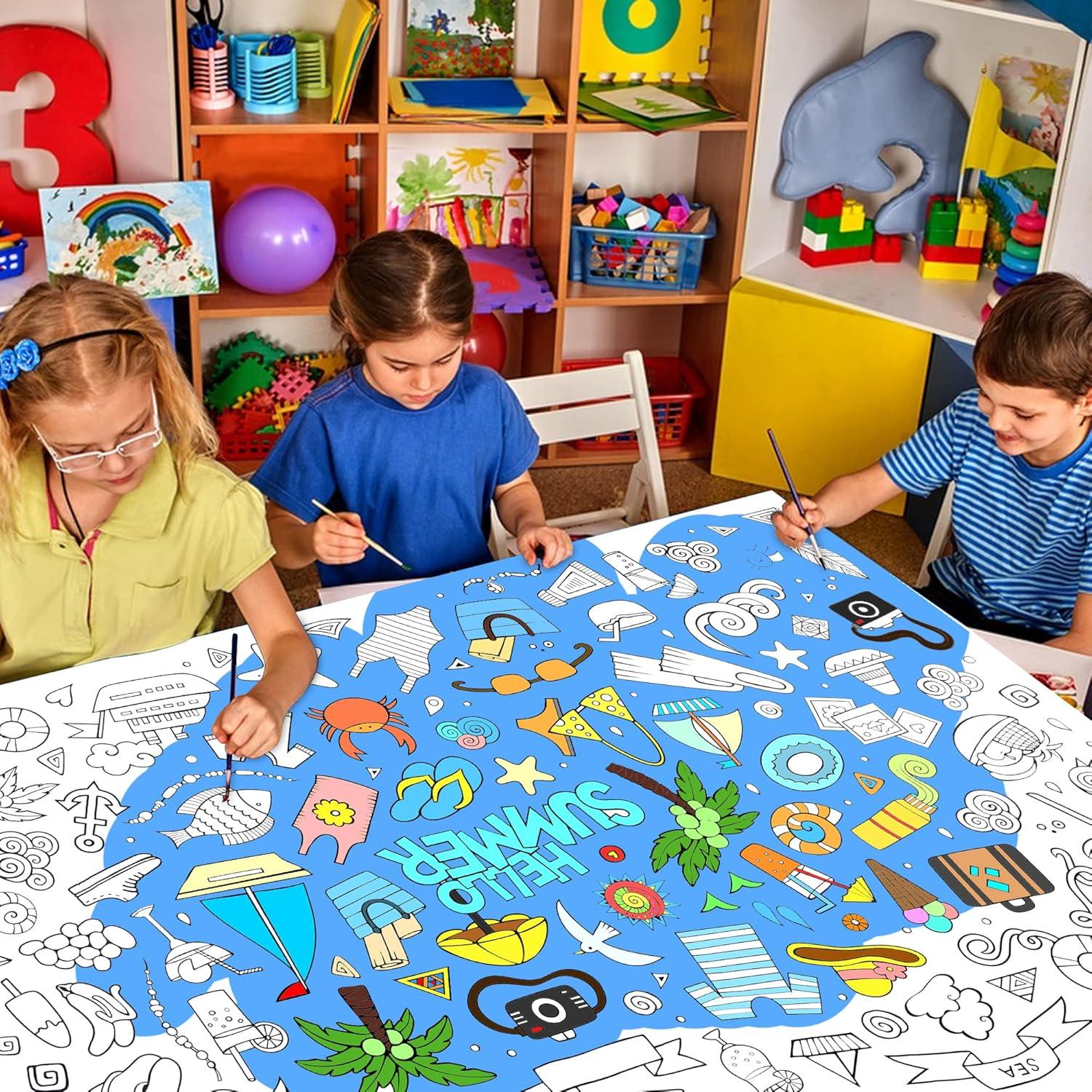 Póster Gigante para Colorear AllReal Mar de Verano 120x80cm