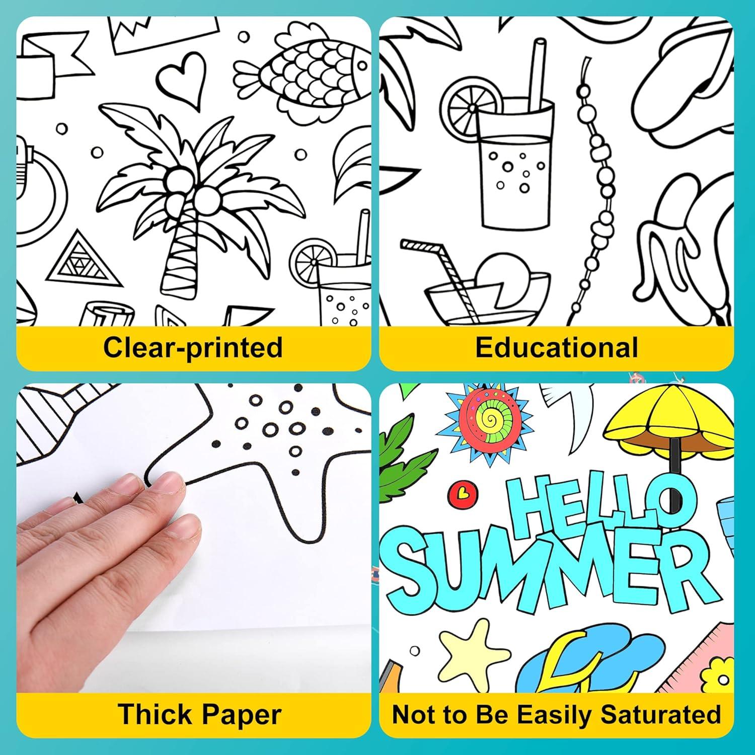 Póster Gigante para Colorear AllReal Mar de Verano 120x80cm