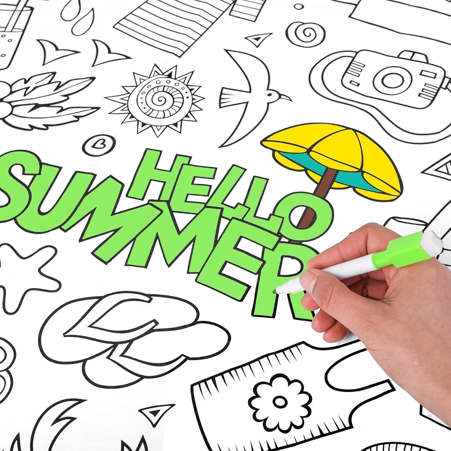 Póster Gigante para Colorear AllReal Mar de Verano 120x80cm