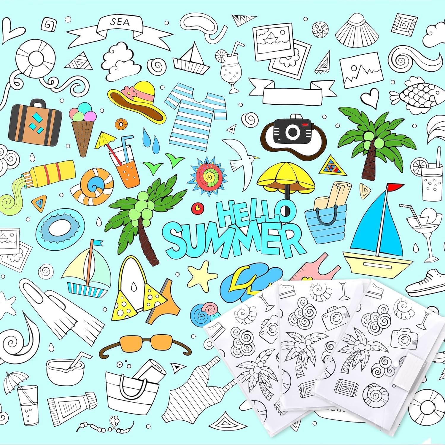 Póster Gigante para Colorear AllReal Mar de Verano 120x80cm