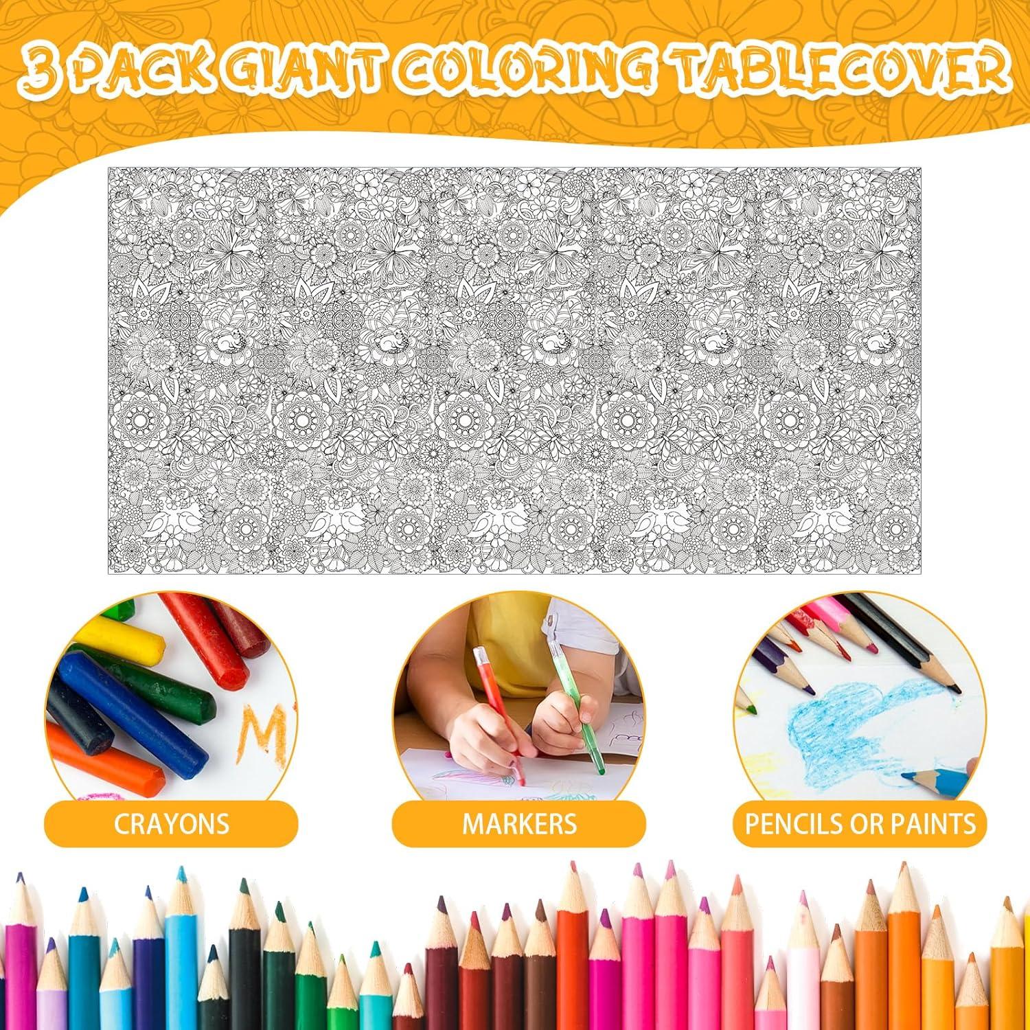 Cubierta de Mesa para Colorear Mandala Uiifan 137x274 cm