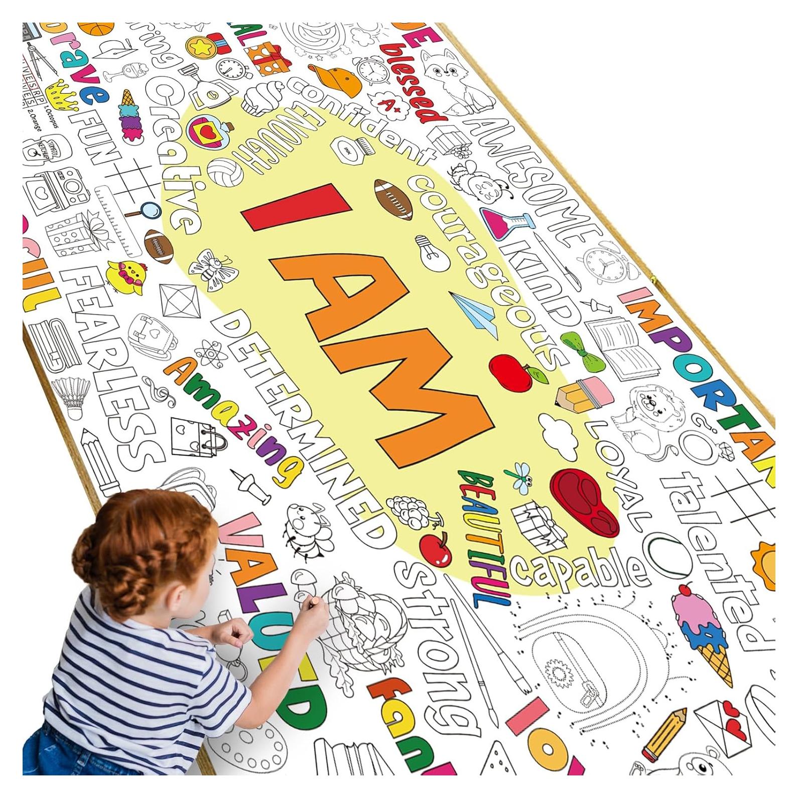 Póster Gigante para Colorear Naozinebi 132x87 cm Afirmaciones