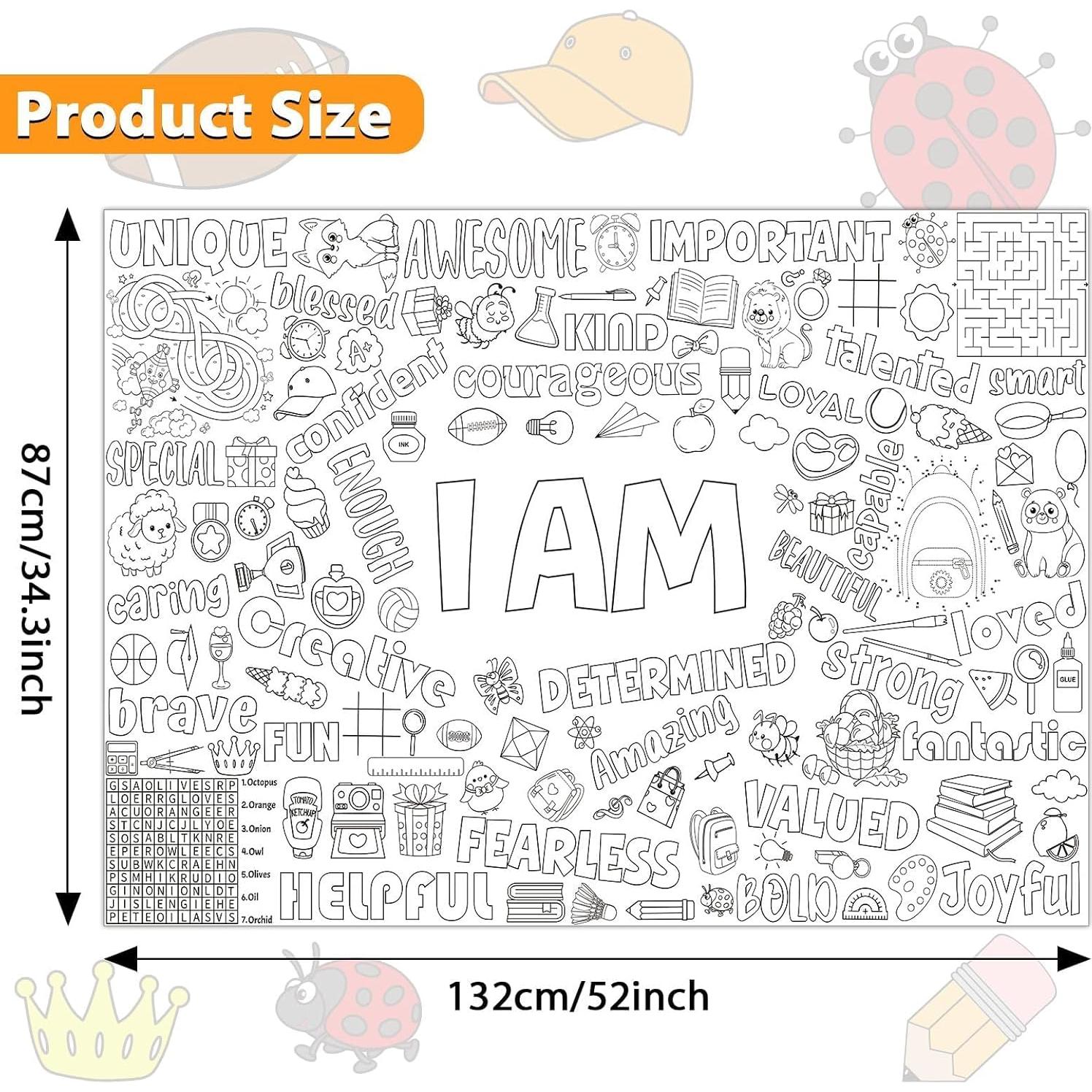 Póster Gigante para Colorear Naozinebi 132x87 cm Afirmaciones