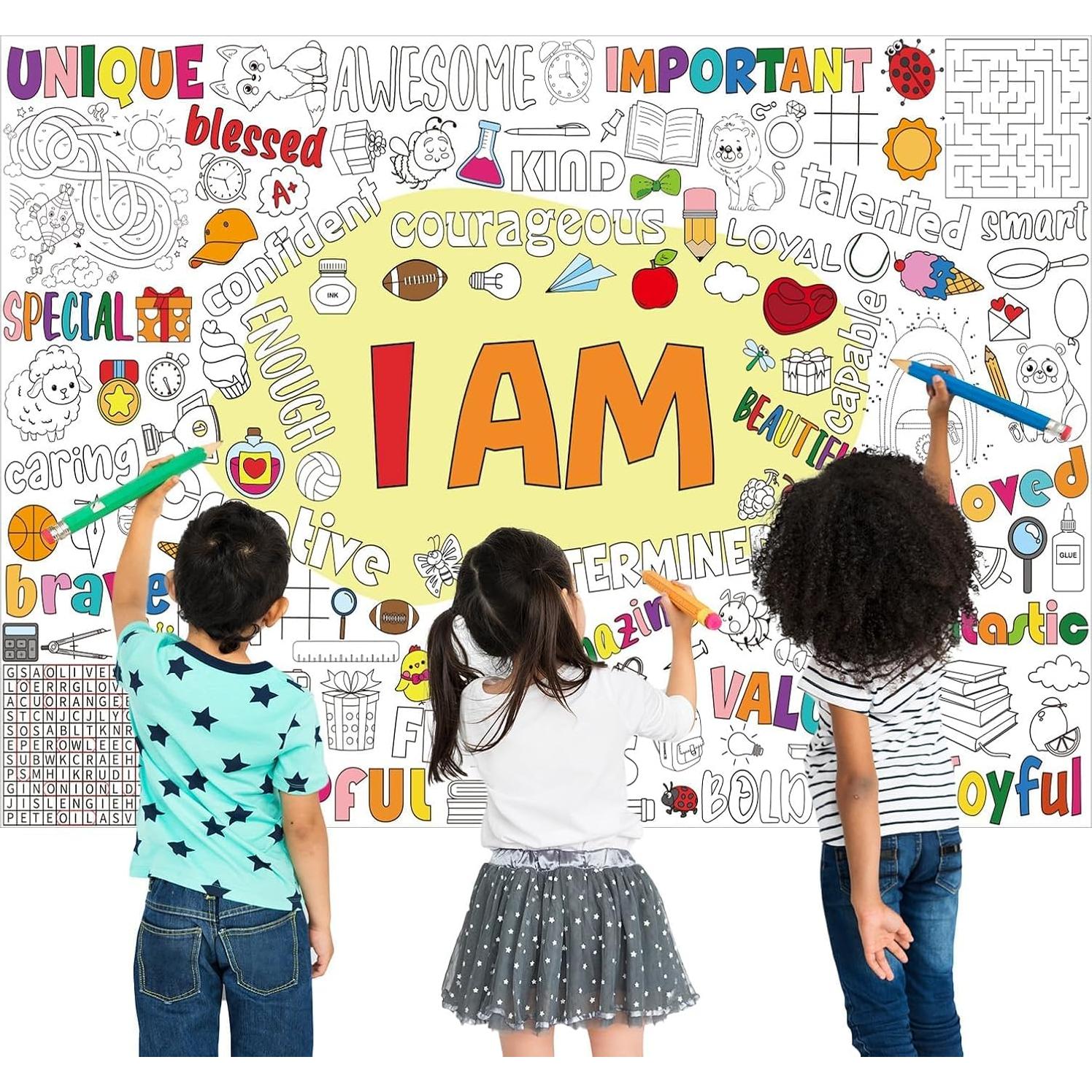 Póster Gigante para Colorear Naozinebi 132x87 cm Afirmaciones