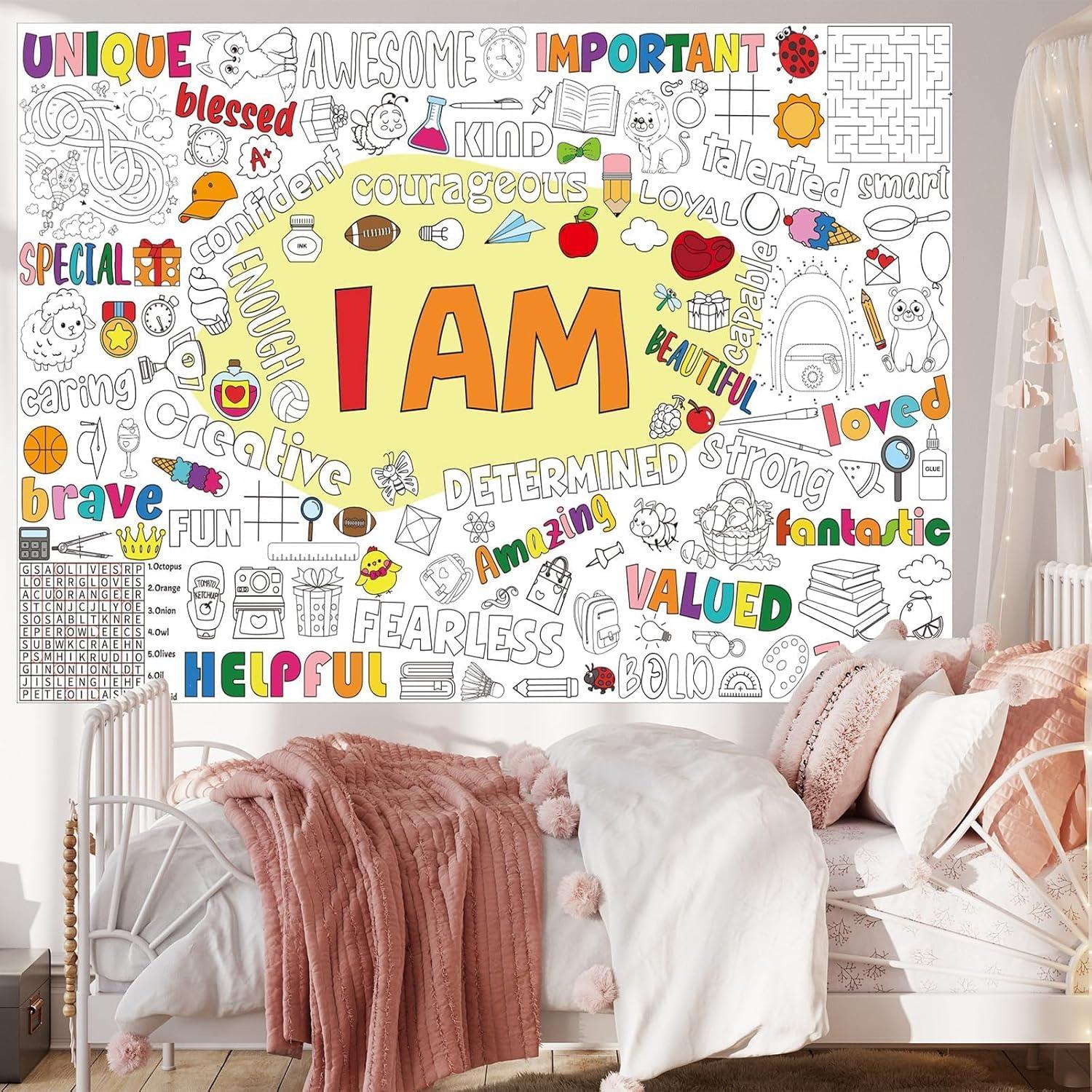 Póster Gigante para Colorear Naozinebi 132x87 cm Afirmaciones